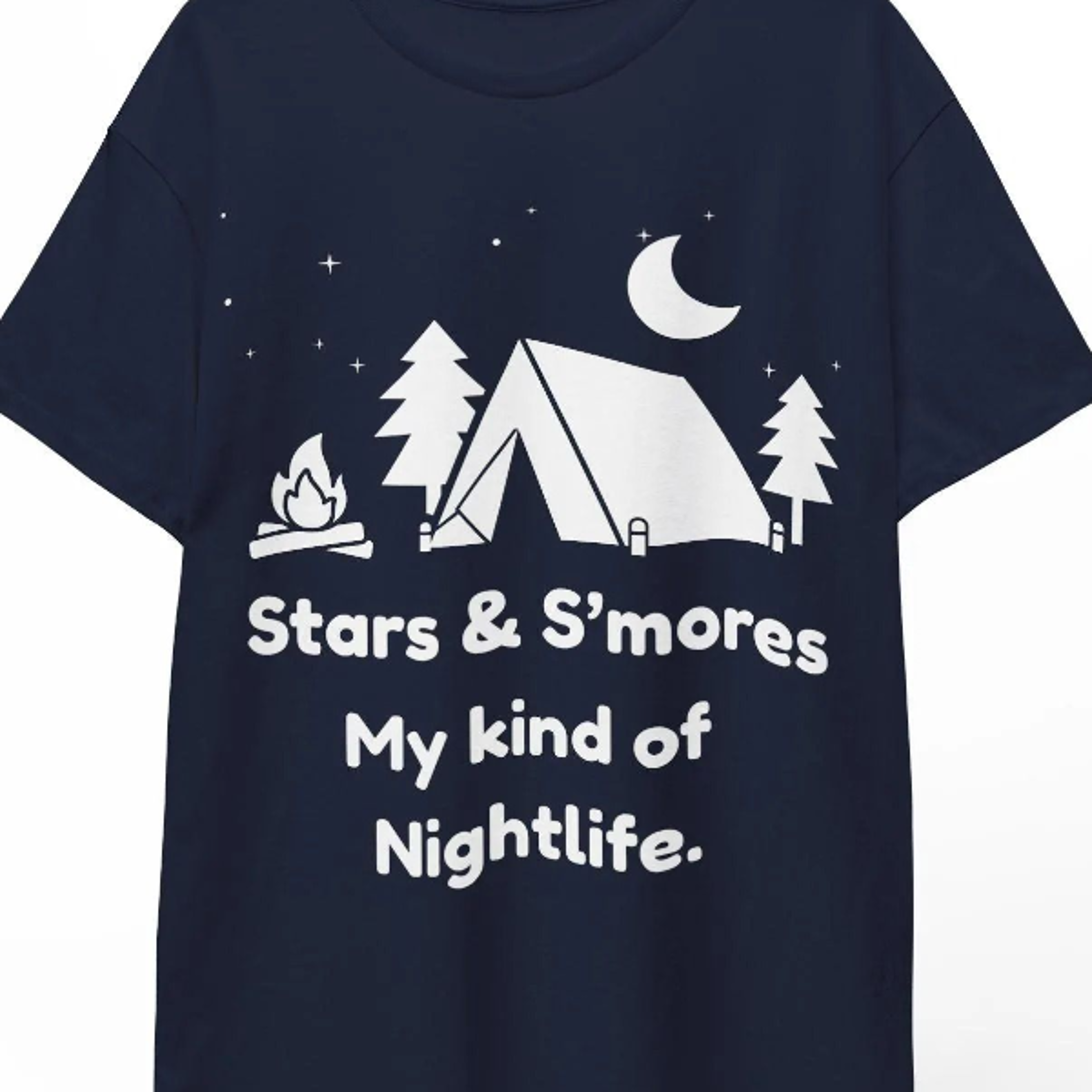 funny camper t-shirt, stars and s'mores nightlife, travel gift