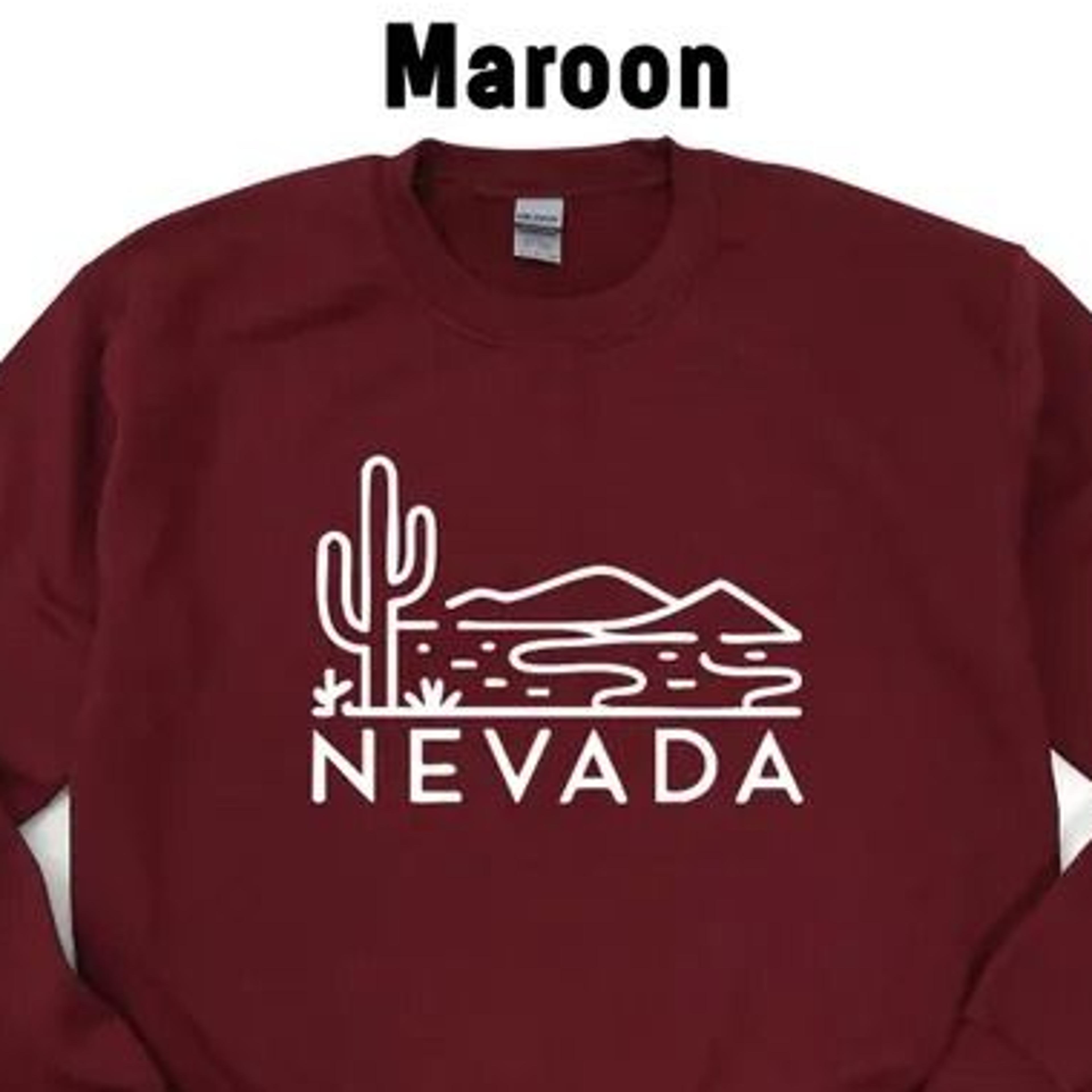 nevada sweatshirt, desert cactus crewneck, minimalist mountain pullover