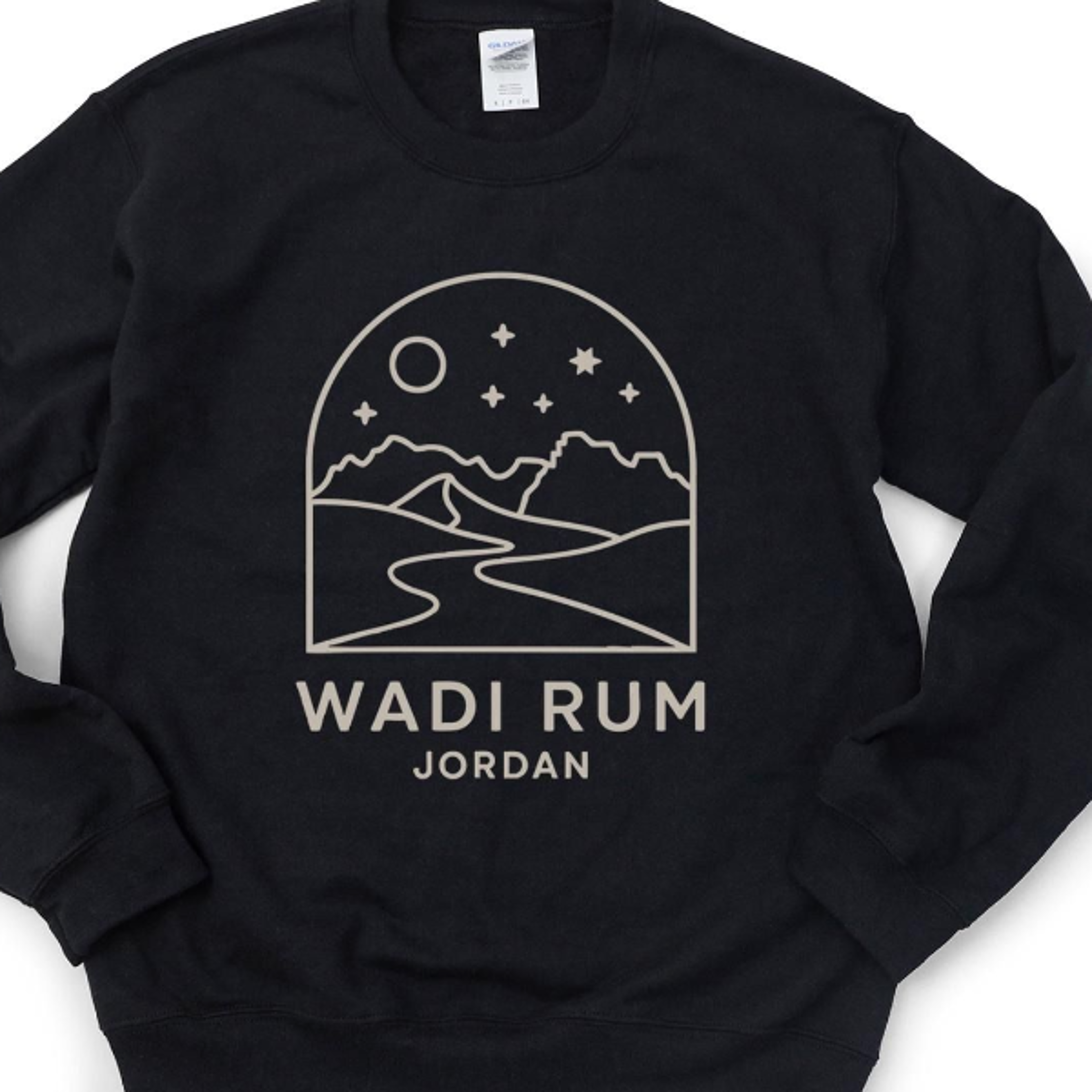 wadi rum jordan crewneck – minimal desert landscape sweatshirt