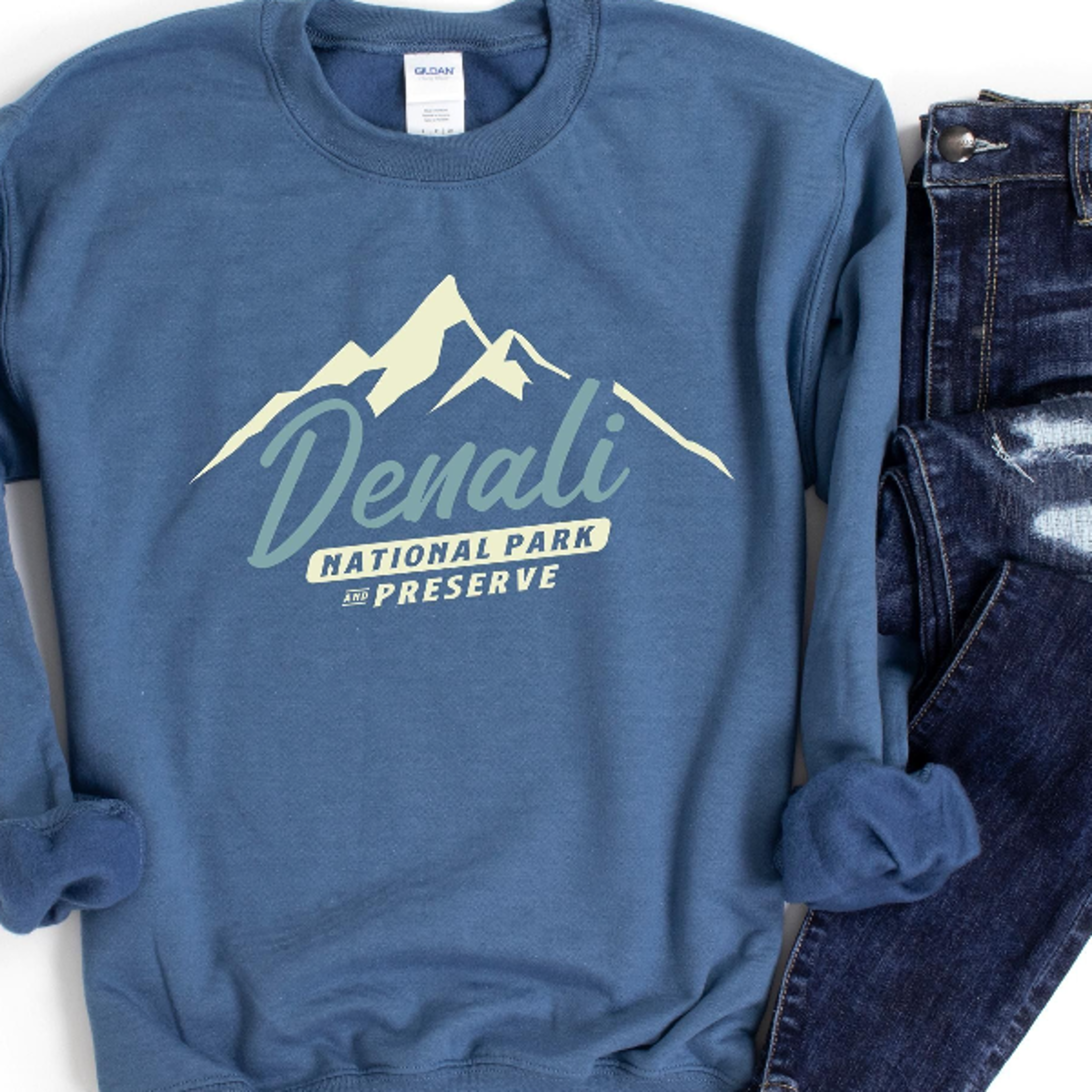 denali sweatshirt unisex crewneck, denali national park alaska sweatshirt