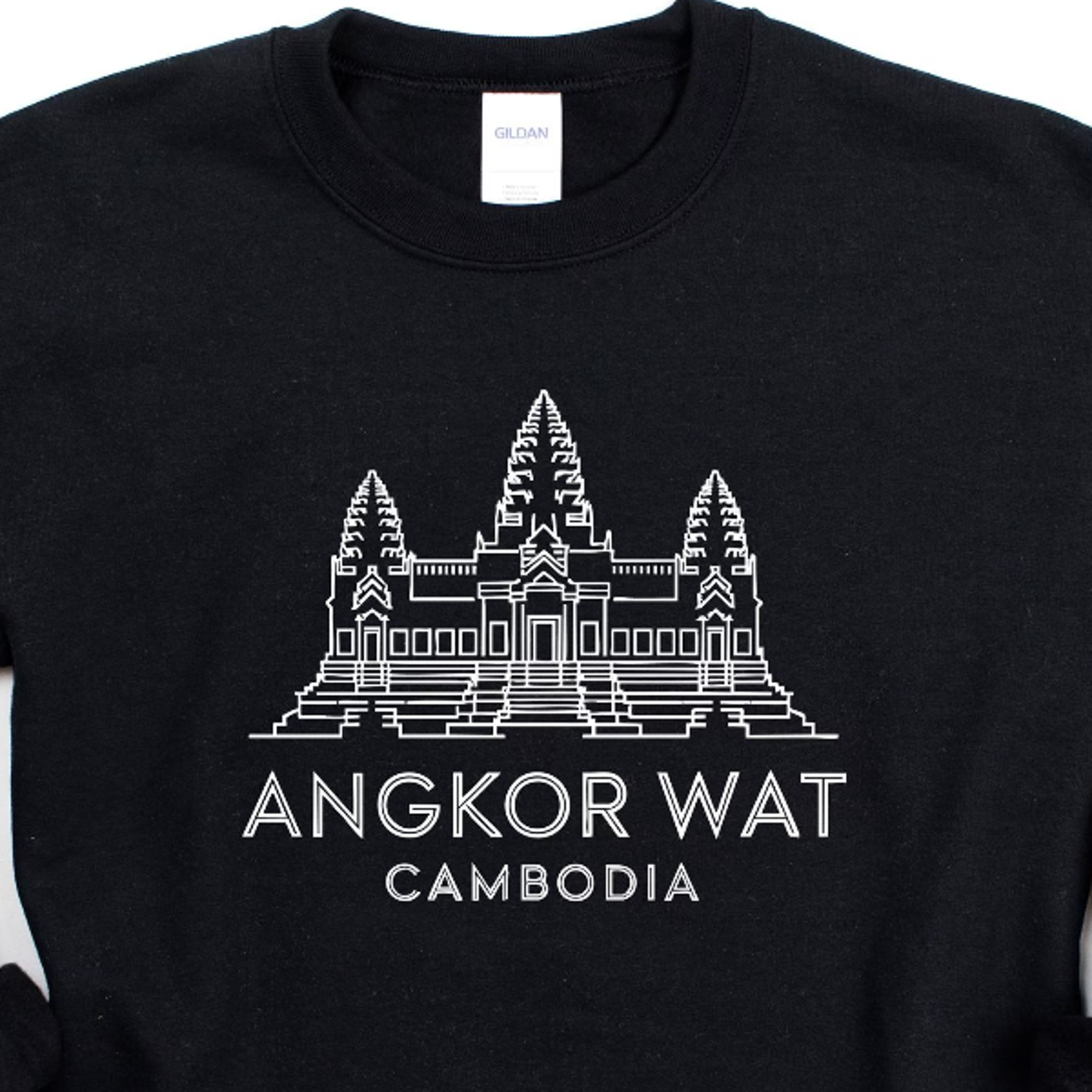 angkor wat crewneck – cambodia temple architecture sweatshirt