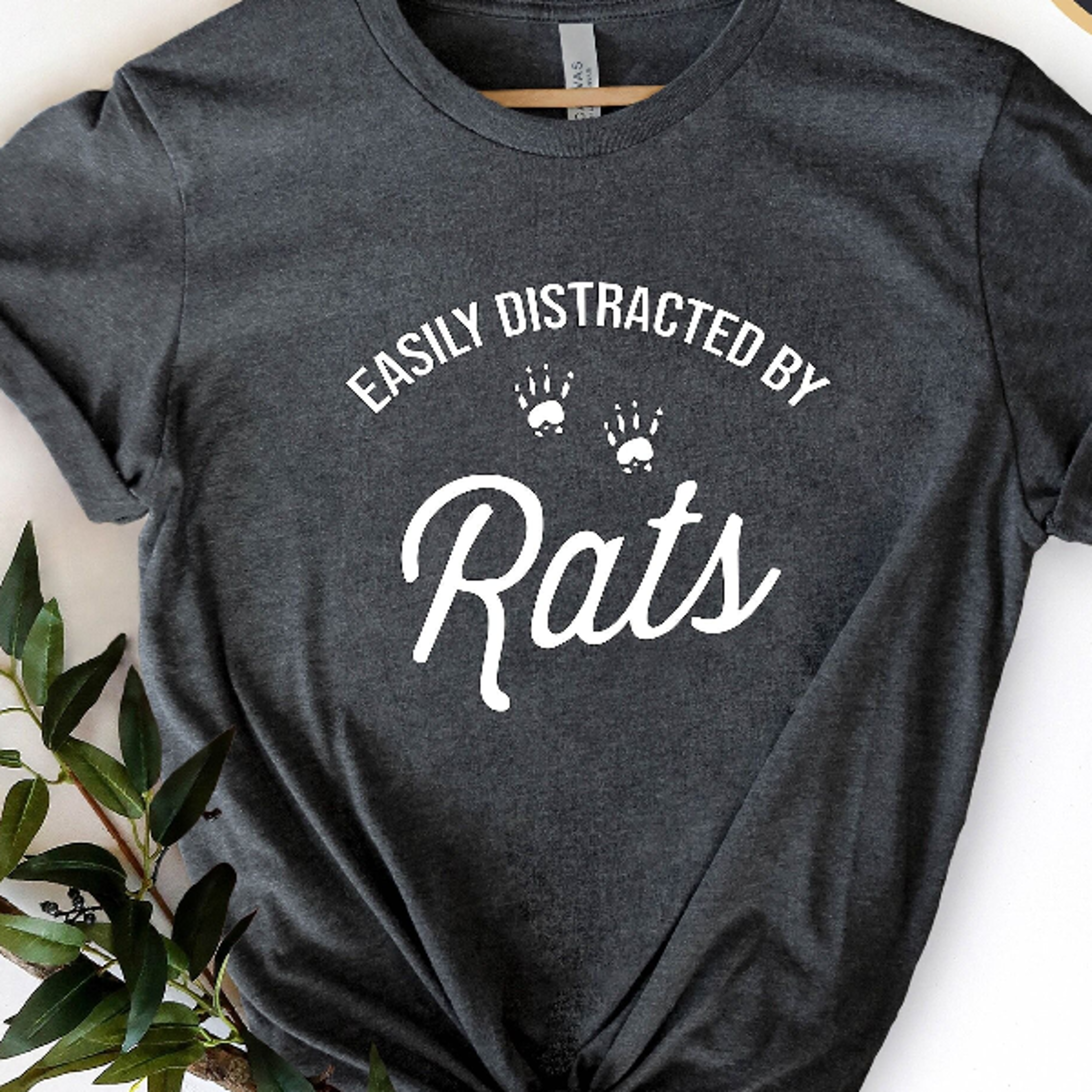 easily distracted by rats shirt, funny rat lover gift, cute rodent graphic t-shirt