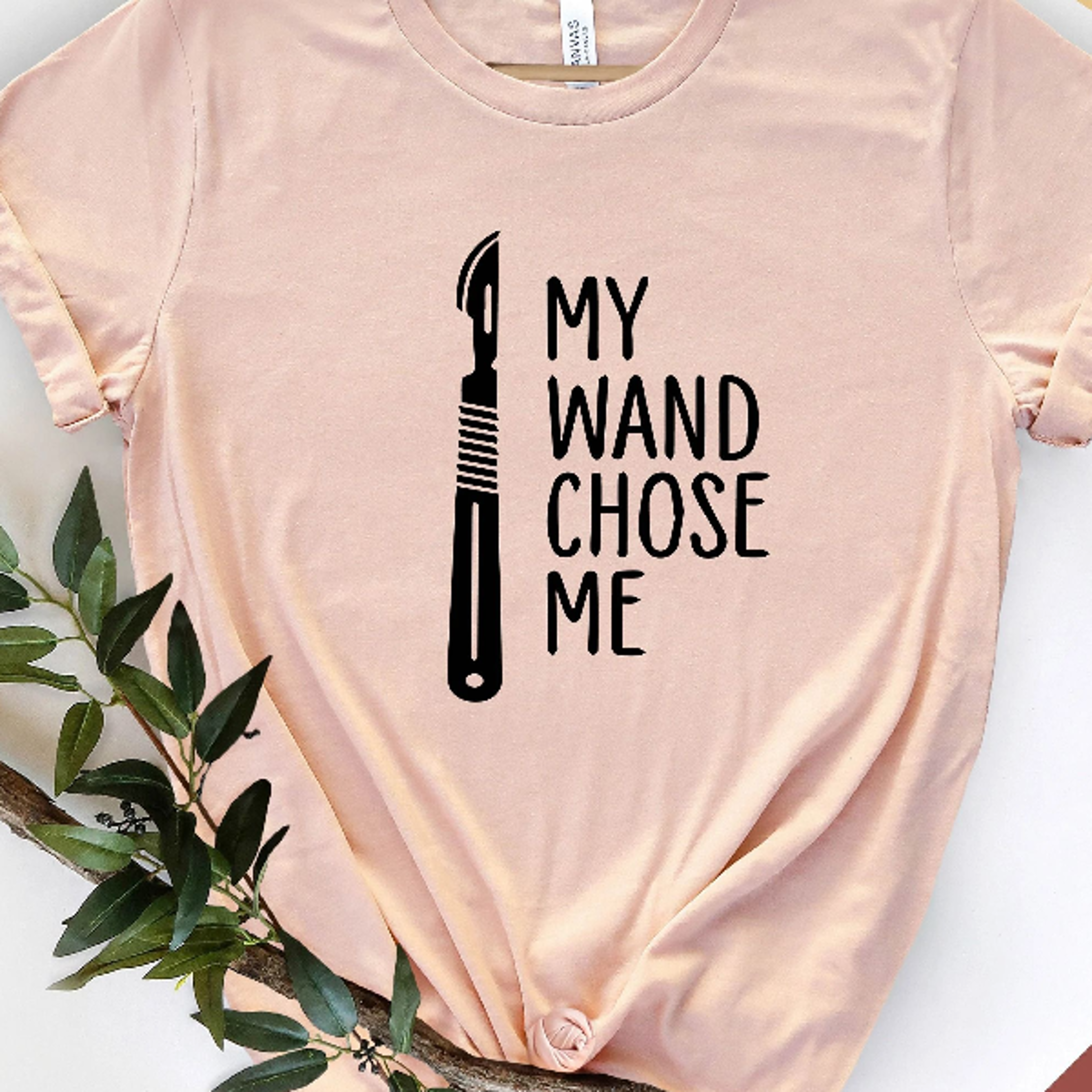 my wand chose me shirt surgical nurse tech gift, funny operating room graphic t-shirt