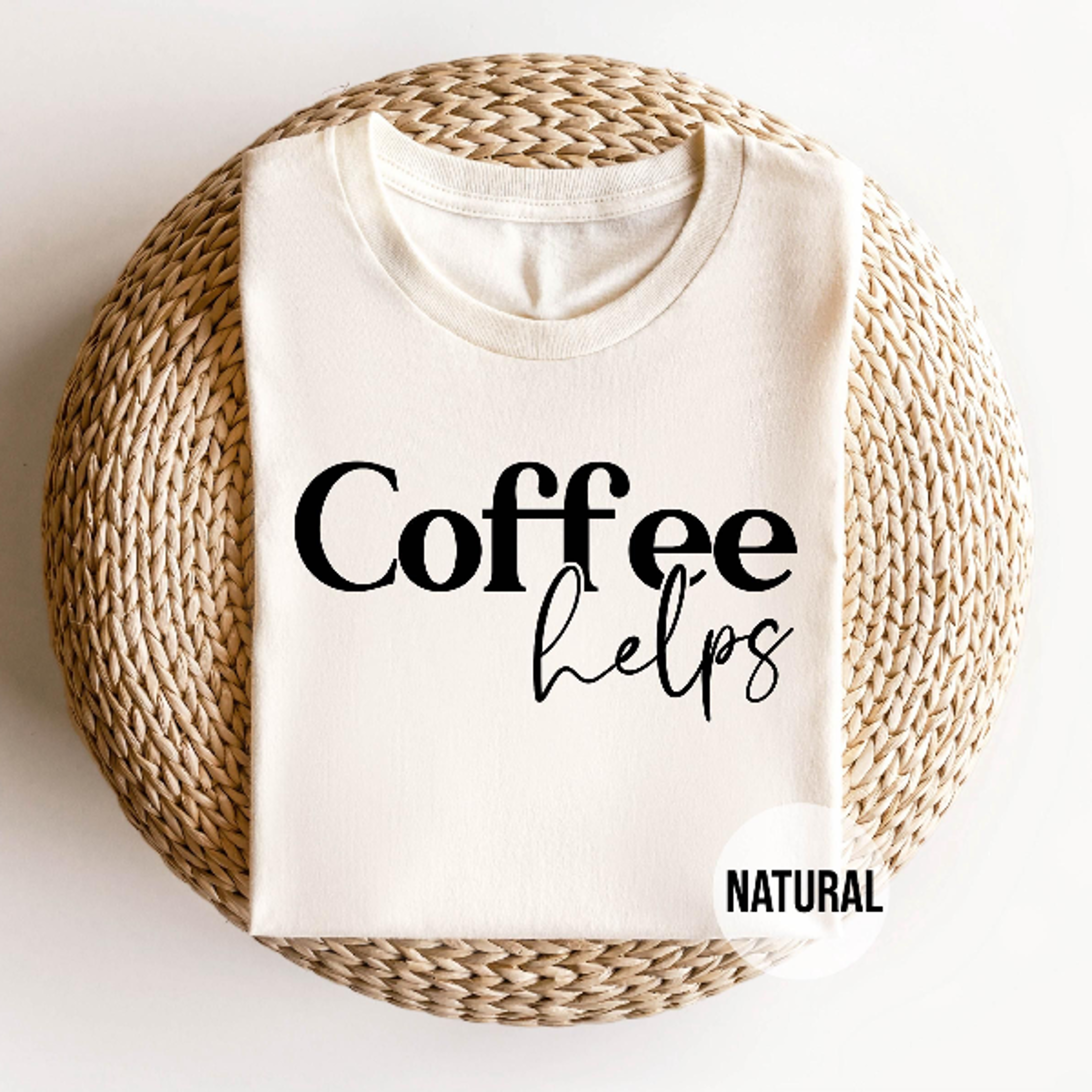 coffee helps t-shirt, minimalist caffeine lover tee, simple coffee graphic shirt