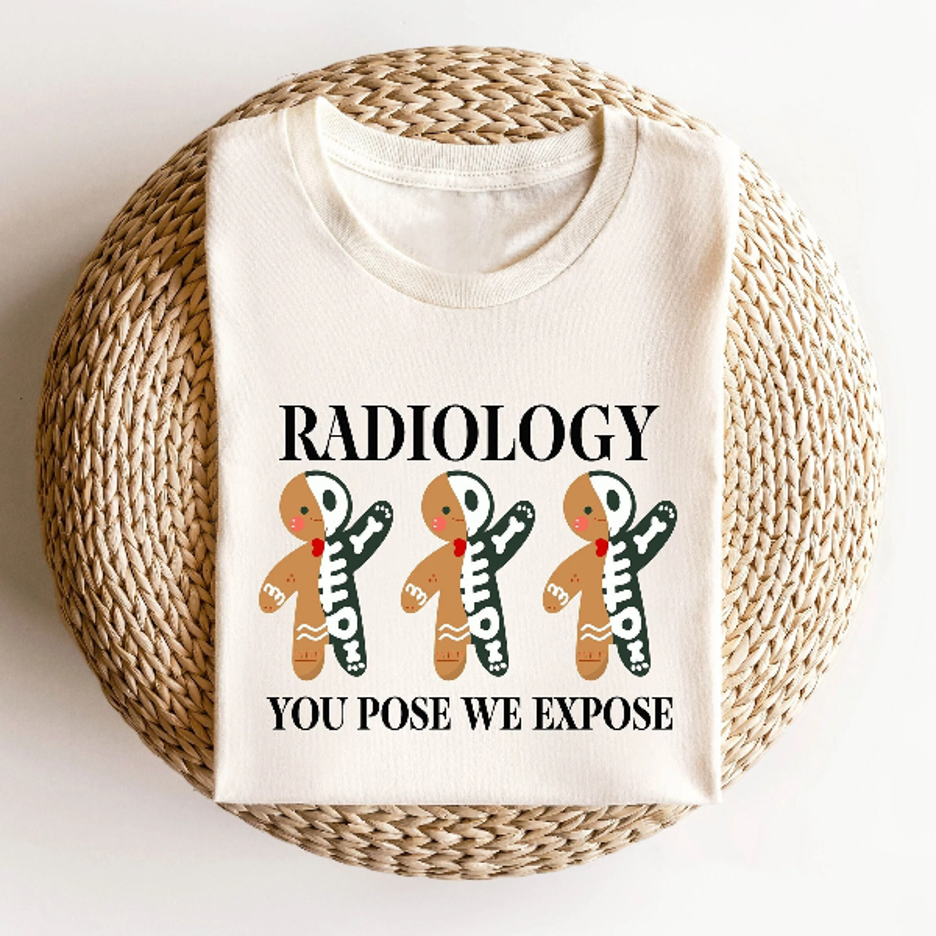 radiology gingerbread christmas t-shirt, funny rad tech gift tee, x-ray tech holiday shirt