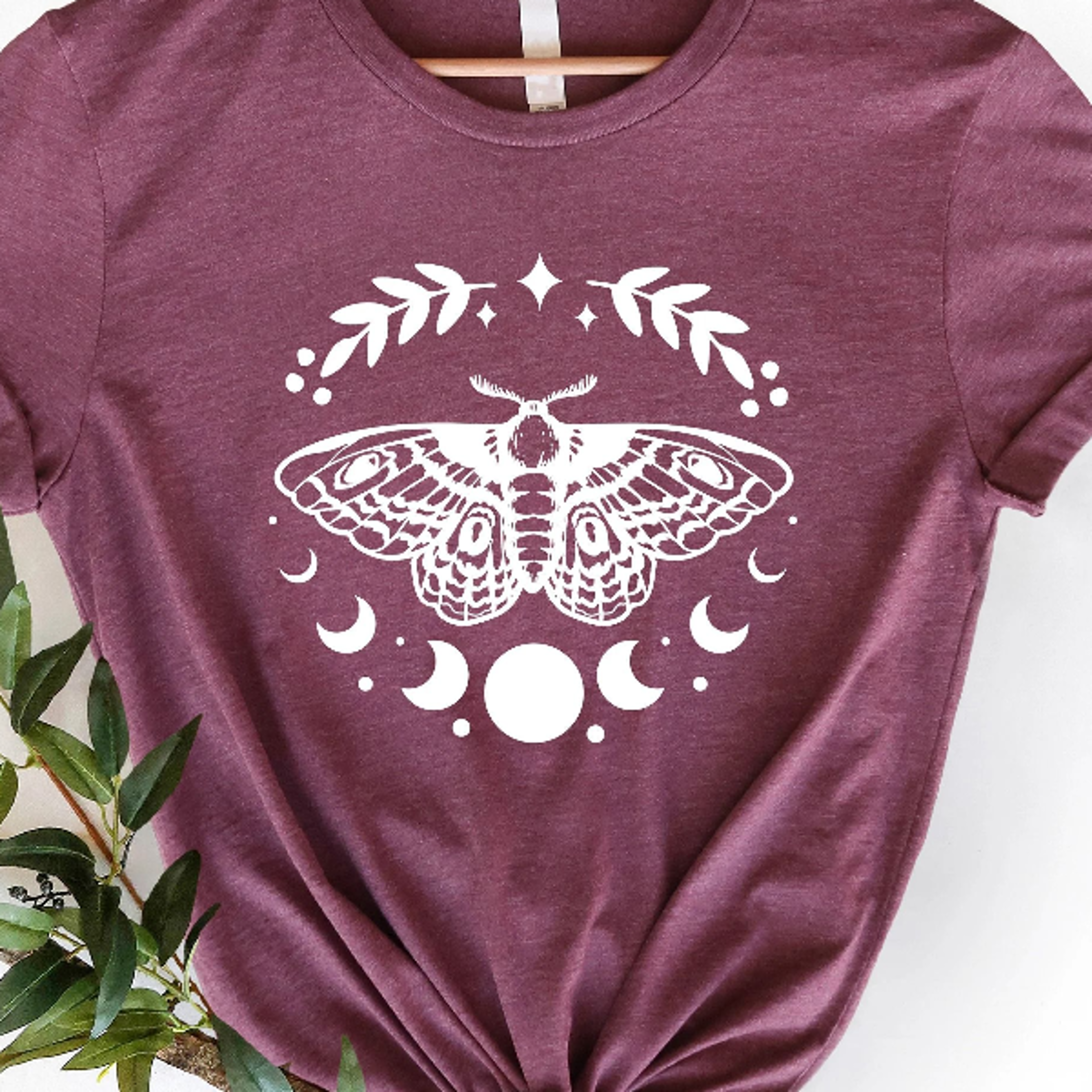 moon moth shirt boho celestial bug t-shirt, lunar nature graphic tee