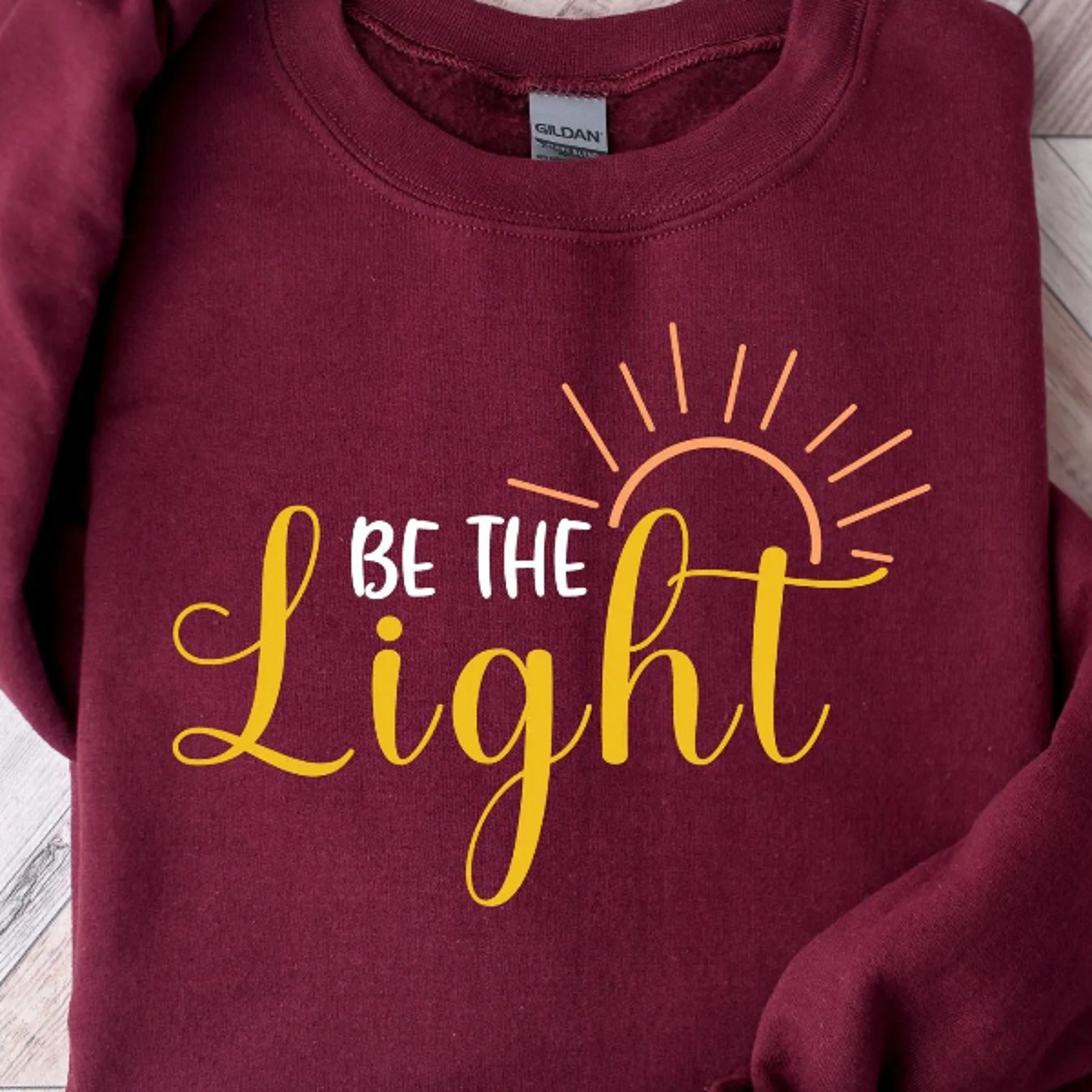 be the light sweatshirt, christian inspirational crewneck, faith quote shirt, positive bible verse tee, uplifting jesus