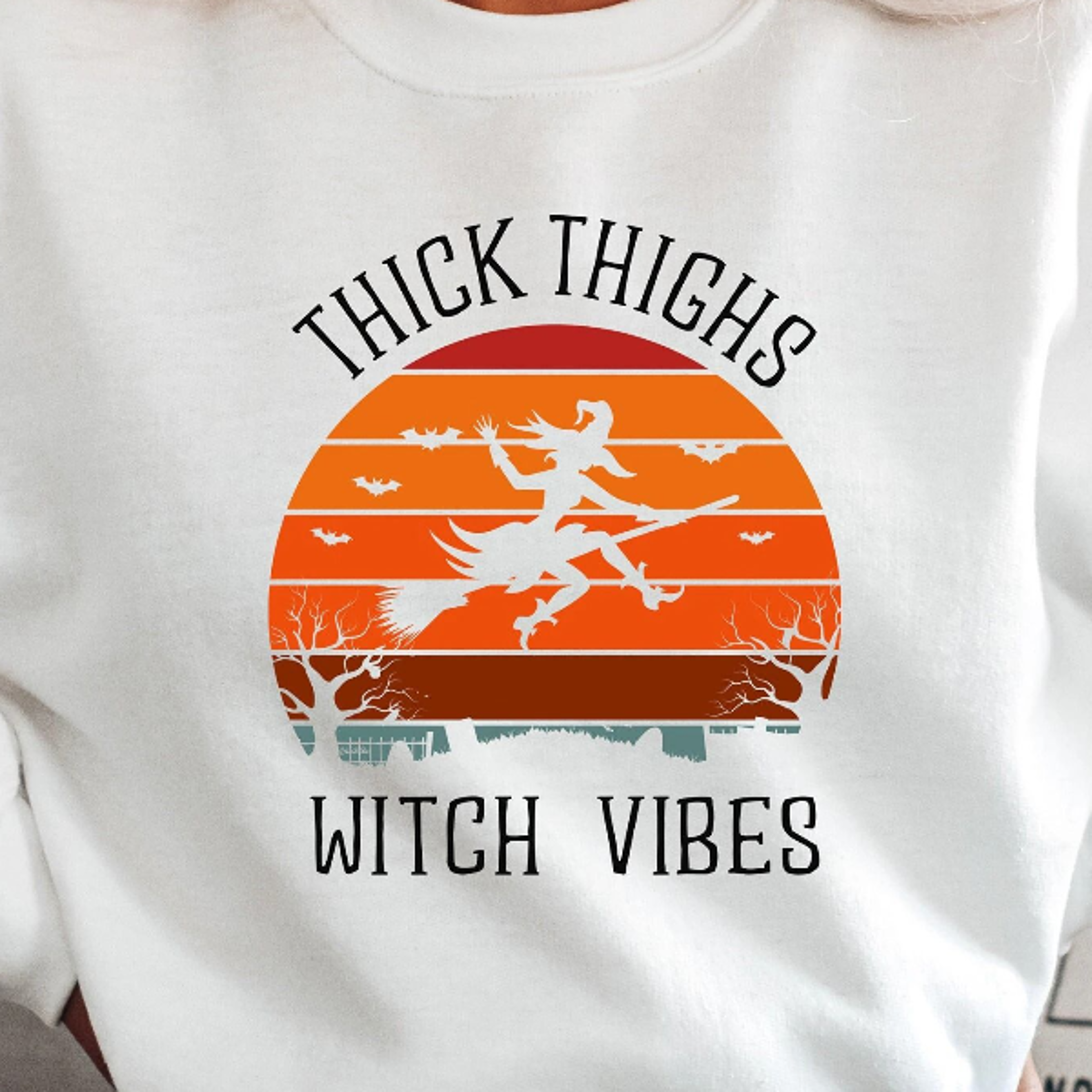 thick thighs shirt, witch vibes shirt, halloween shirt, halloween vibes, spooky vibes shirt, witch sweatshirt, funny spo
