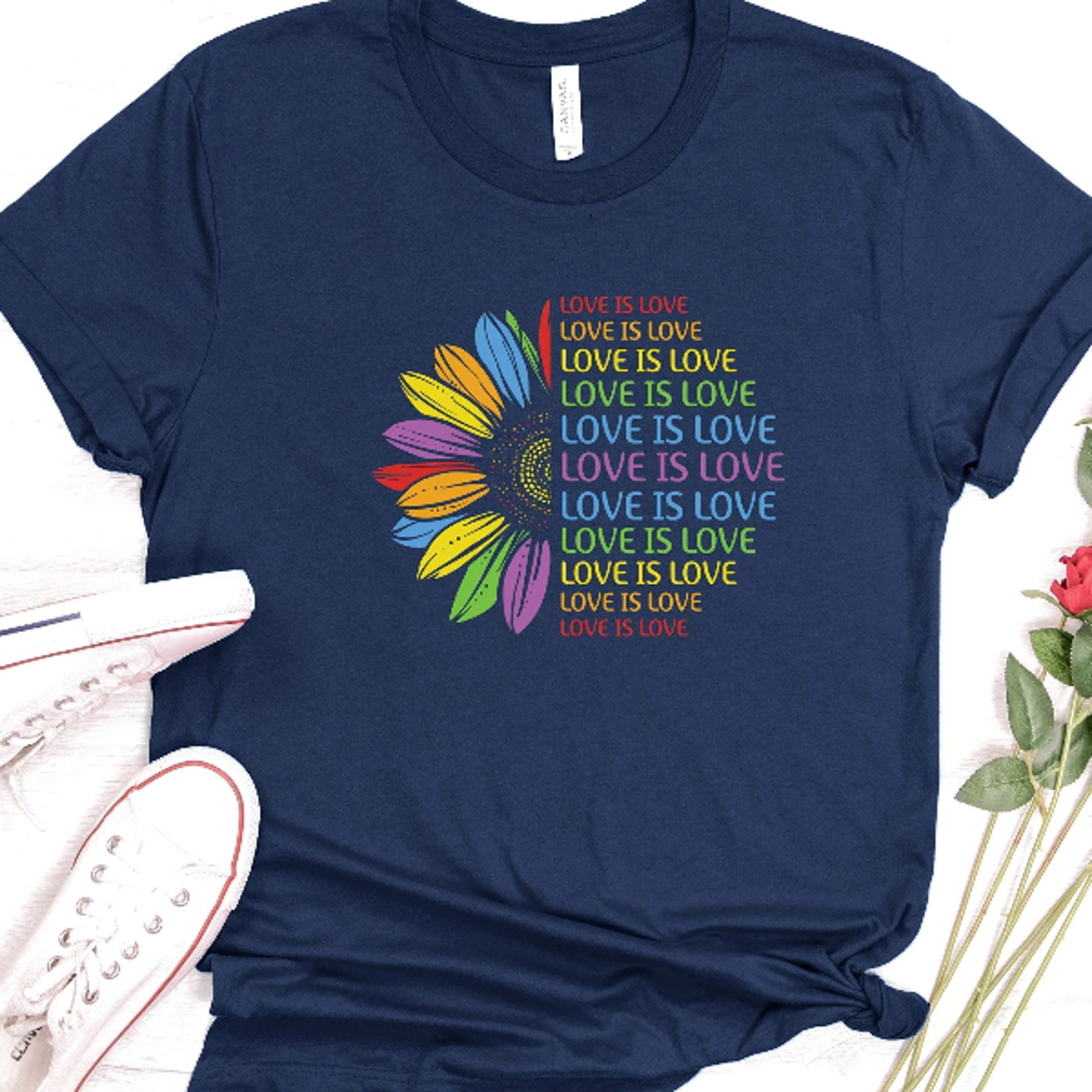 love is love shirt, sunflower shirt, lgbt pride shirt, equality shirt, rainbow shirt, pride month, lgbt shirt woman, pri