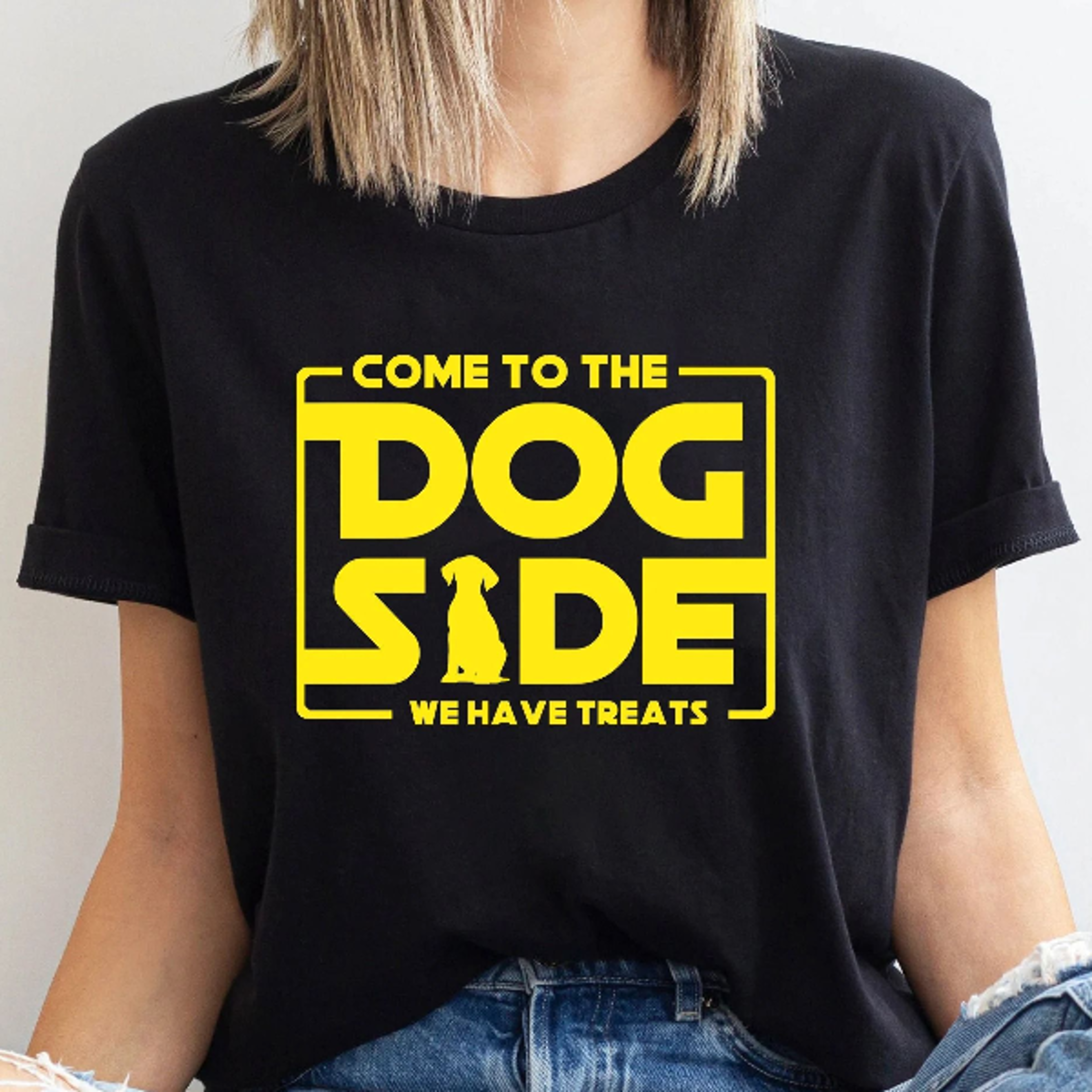 come to the dog side we have treats shirt, dog lover shirt, gift for dog owner, puppy lover sweat shirts, stars wars ref