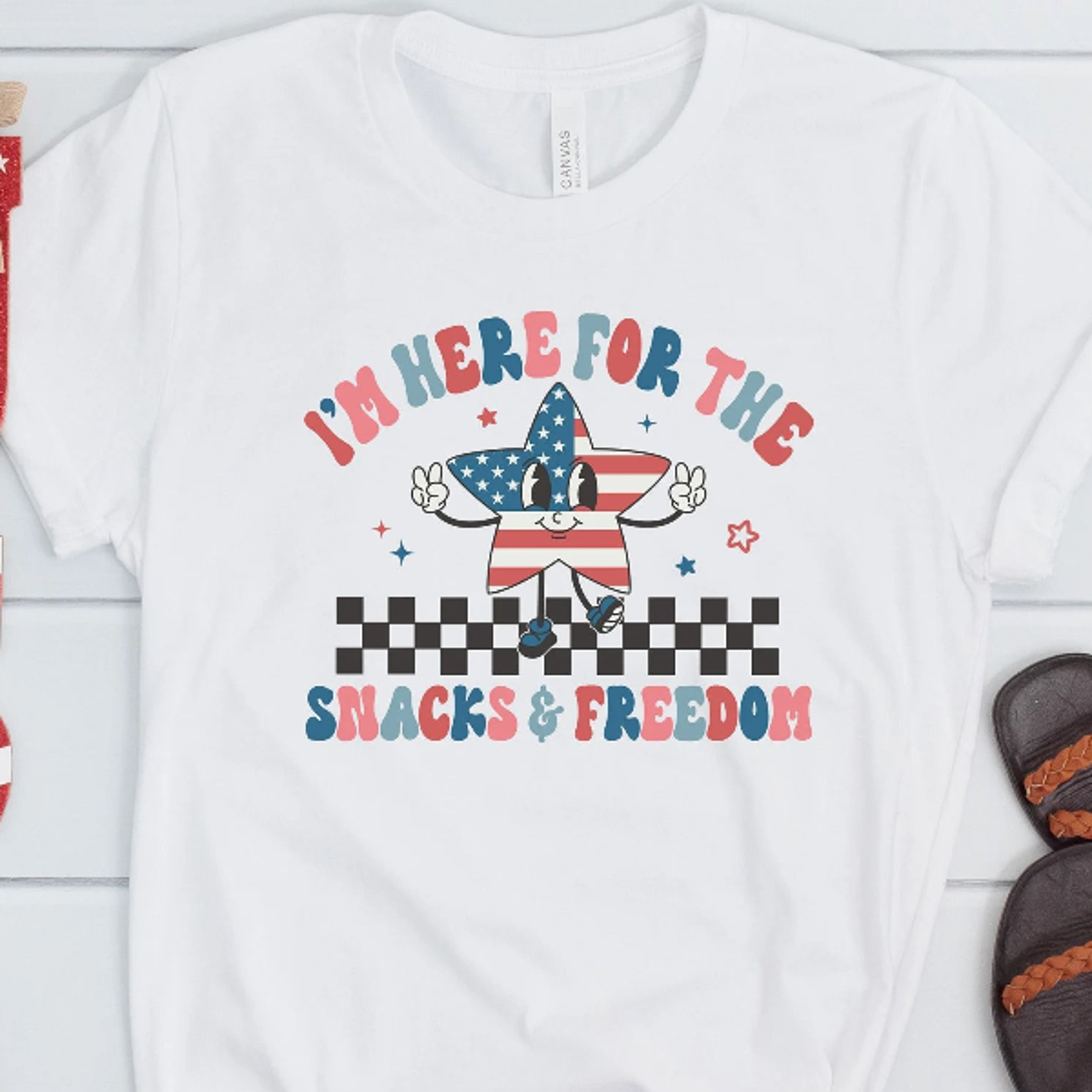 i'm here for the snacks and freedom shirt, patriotic onesie, fourth of july tee, american girl, american boy, usa p