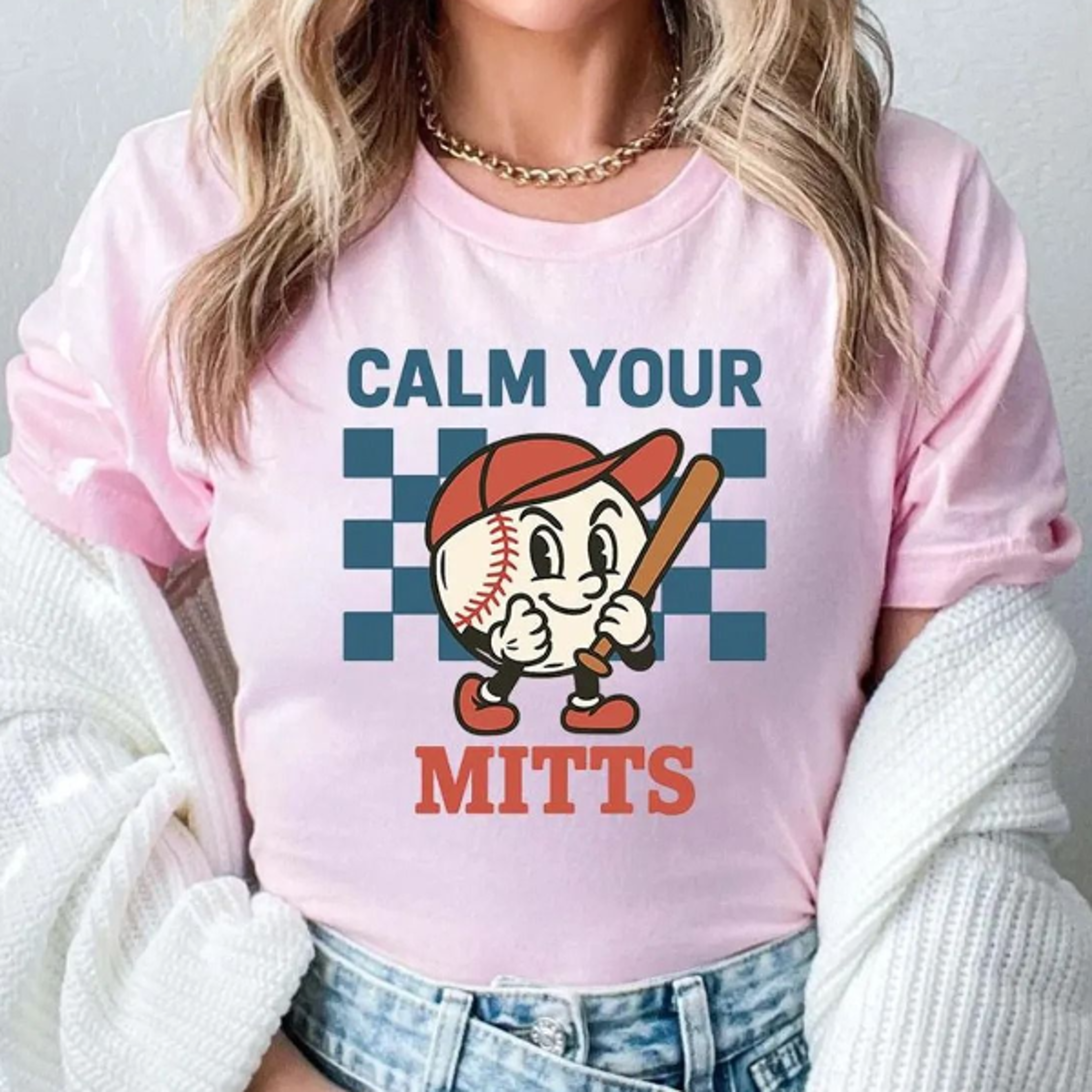 funny baseball shirt – calm your mitts vintage cartoon t-shirt, retro baseball humor tee, gift for baseball lovers, cool