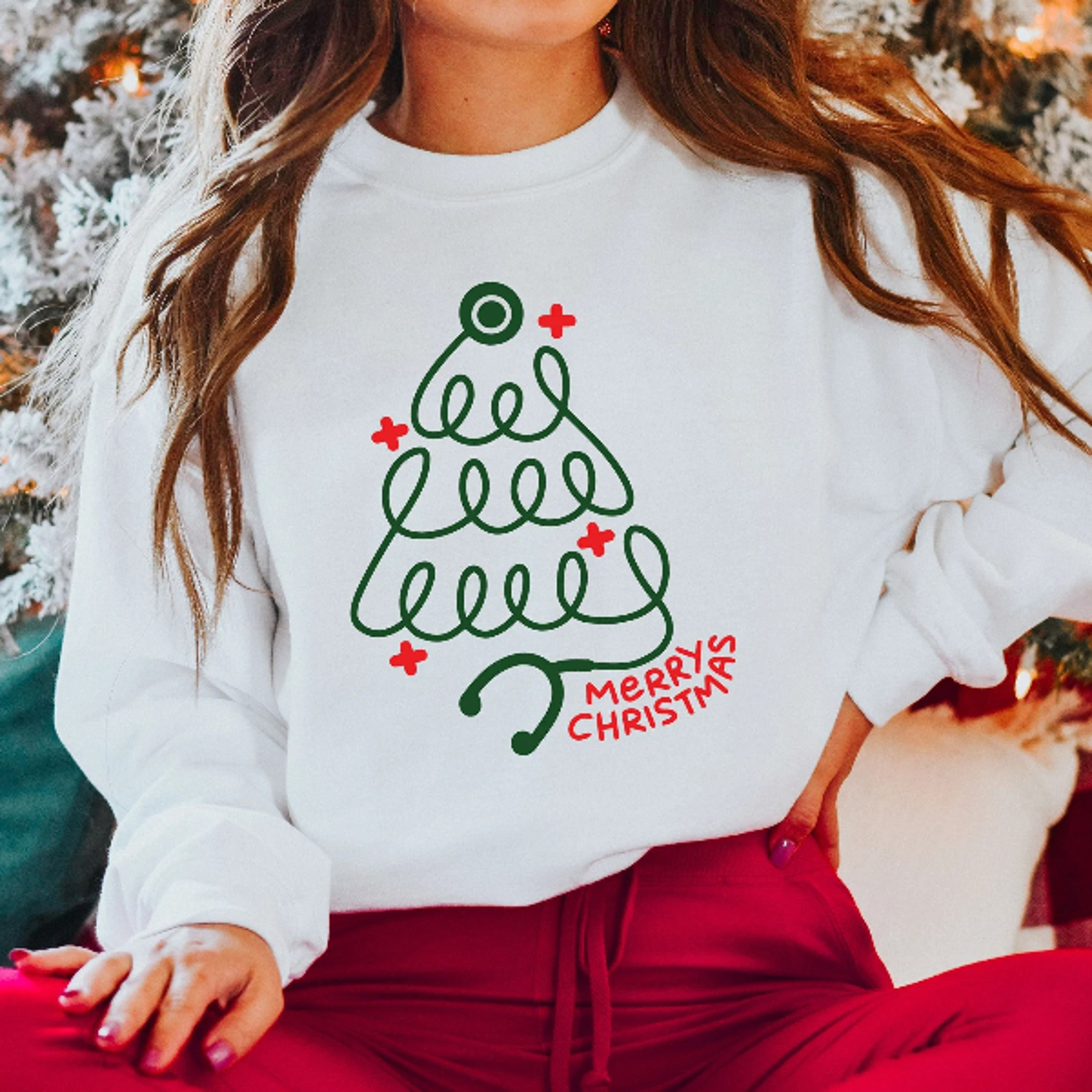 merry christmas stethoscope sweatshirt, christmas crewneck, cna gift, christmas gift, nurse holidays gift, xmas shirt fo