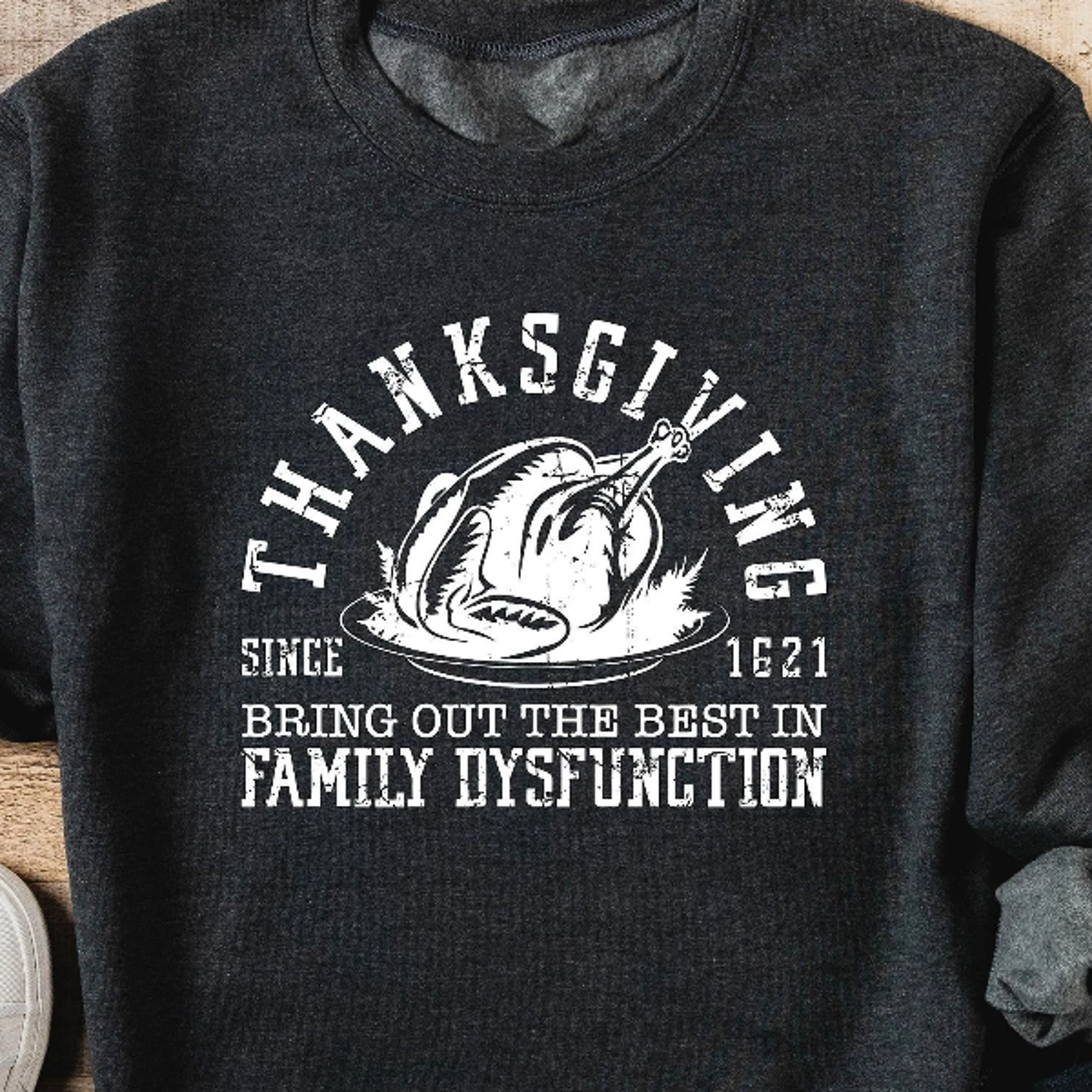 family thanksgiving sweatshirt, fall season dinner sweater, cozy autumn holiday crewneck