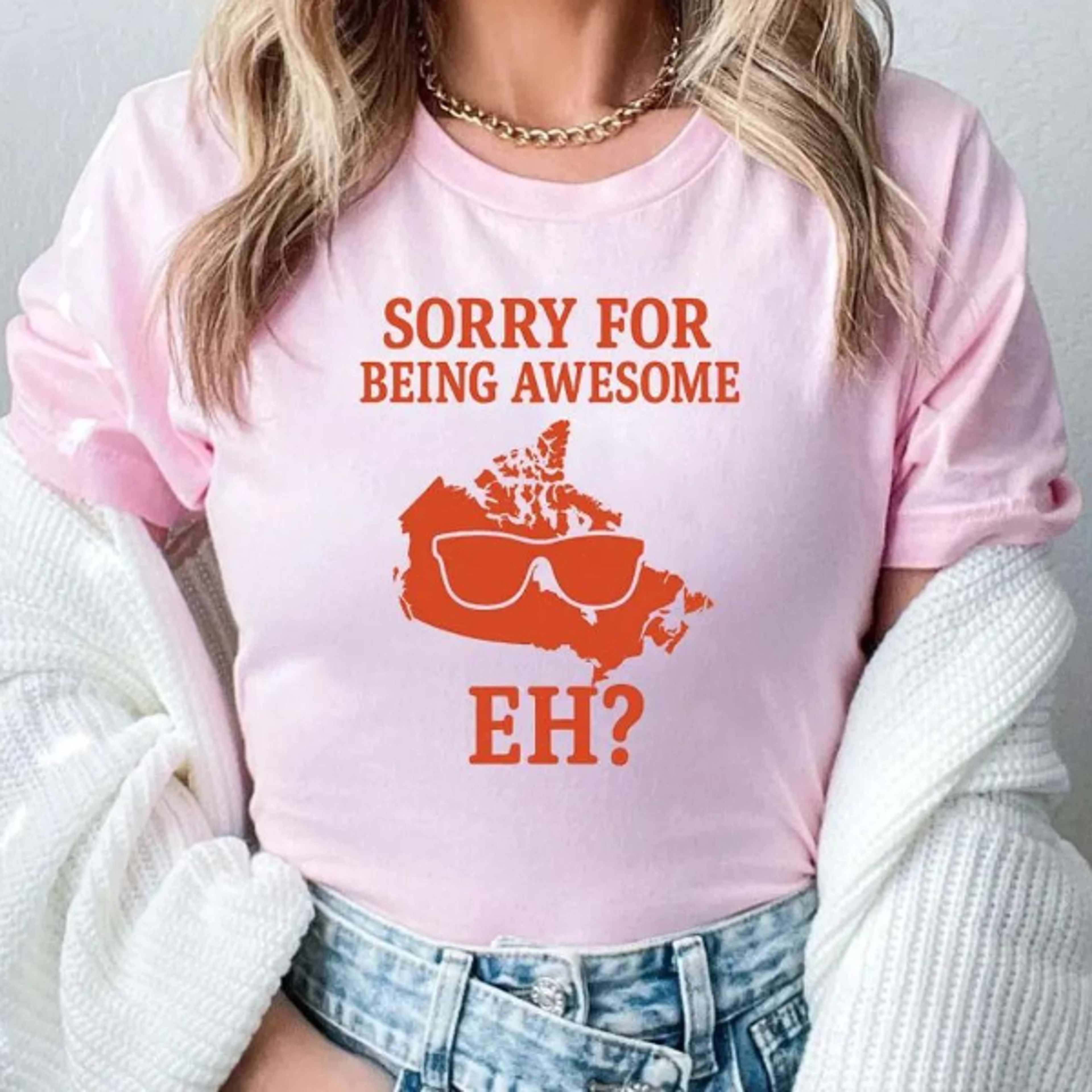 funny canadian t-shirt - sorry for being awesome eh shirt - canada pride tee with sunglasses - maple leaf lover gift - c
