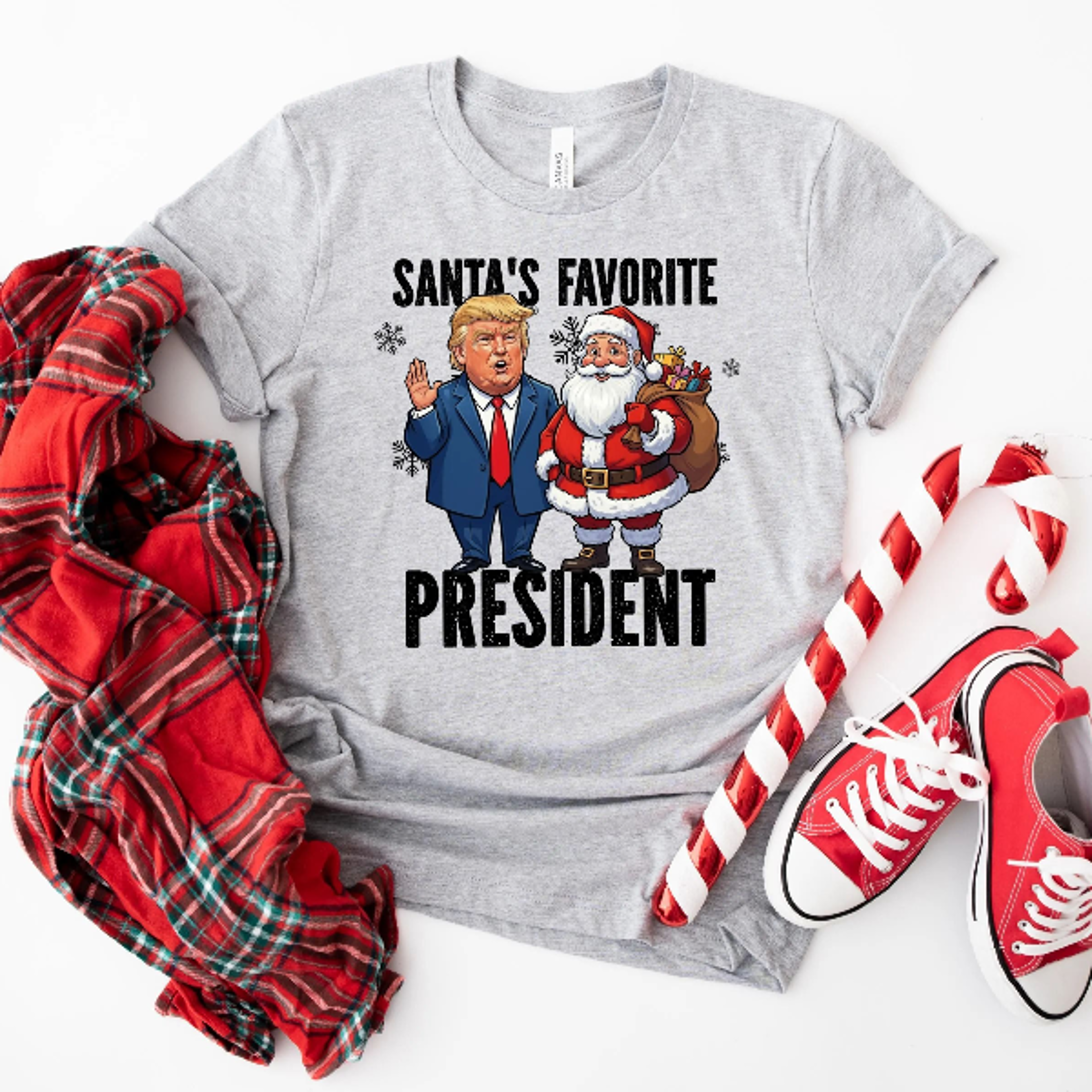 santa's favorite president shirt – funny christmas tee, political humor holiday t-shirt,santa claus ugly xmas party gif