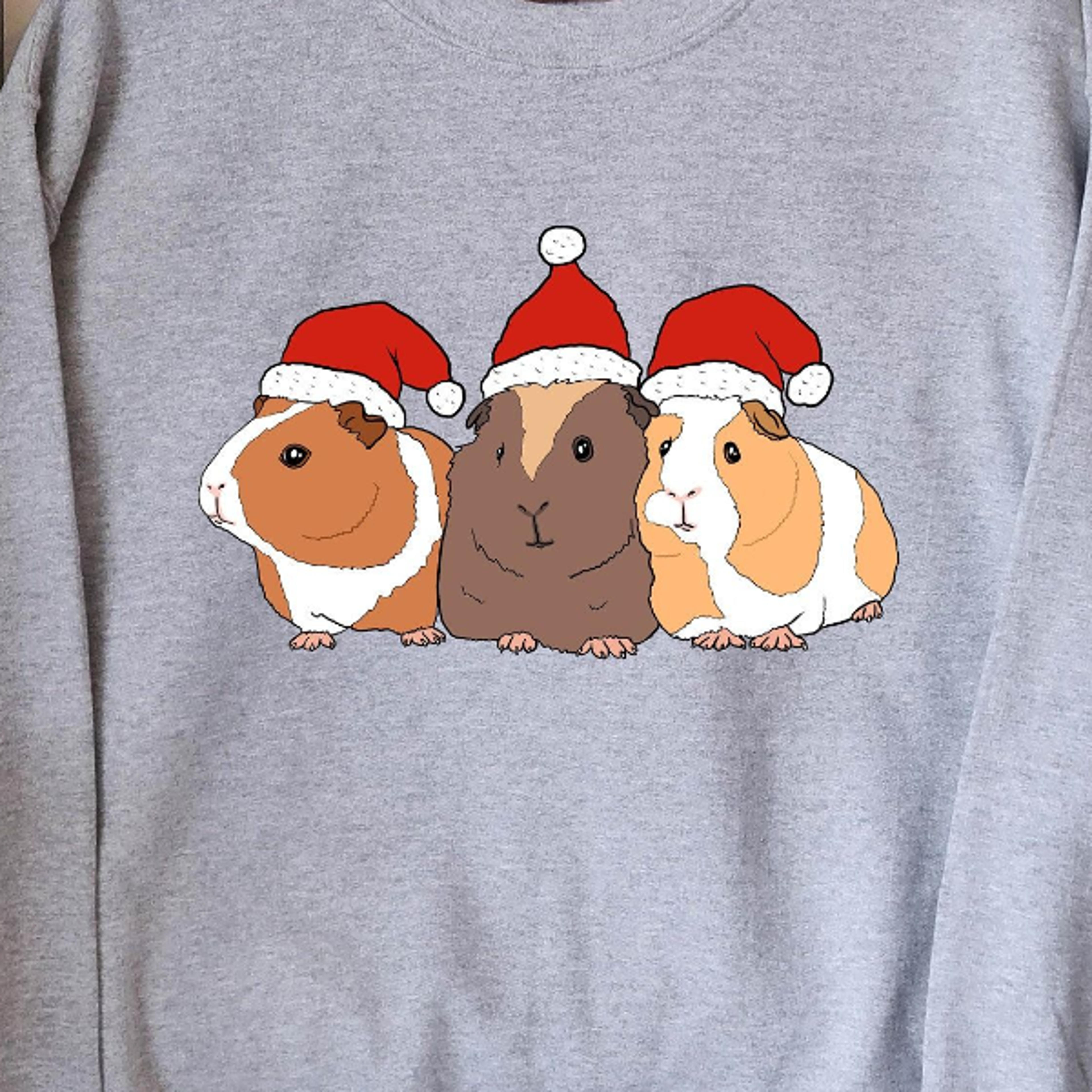 guinea pig christmas sweatshirt, funny xmas guinea pig lover holiday crewneck