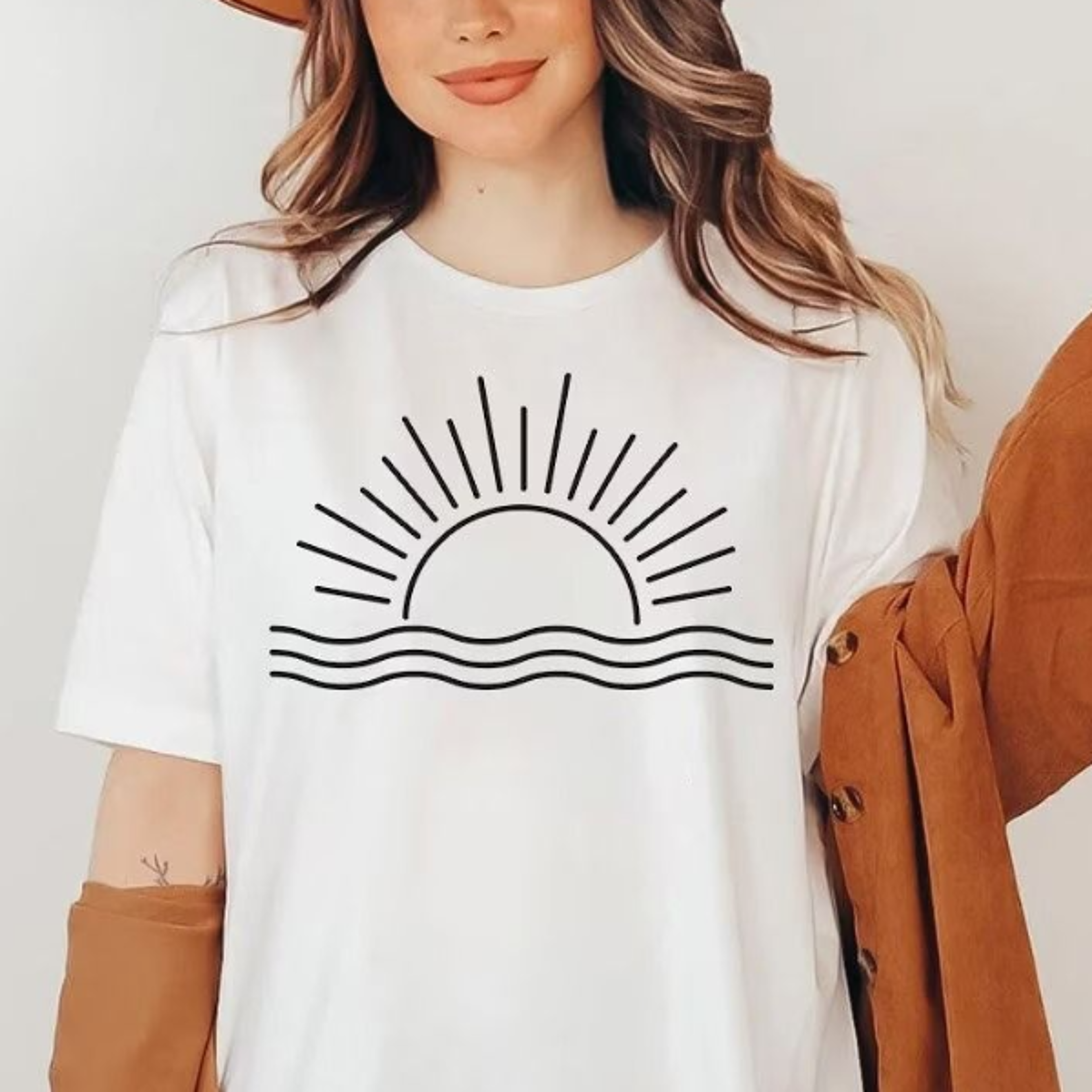 ocean sun tee nature graphic tshirt, womens summer tee,sunrise shirt for women beachy shirts,sunset sweatshirt,boho summ