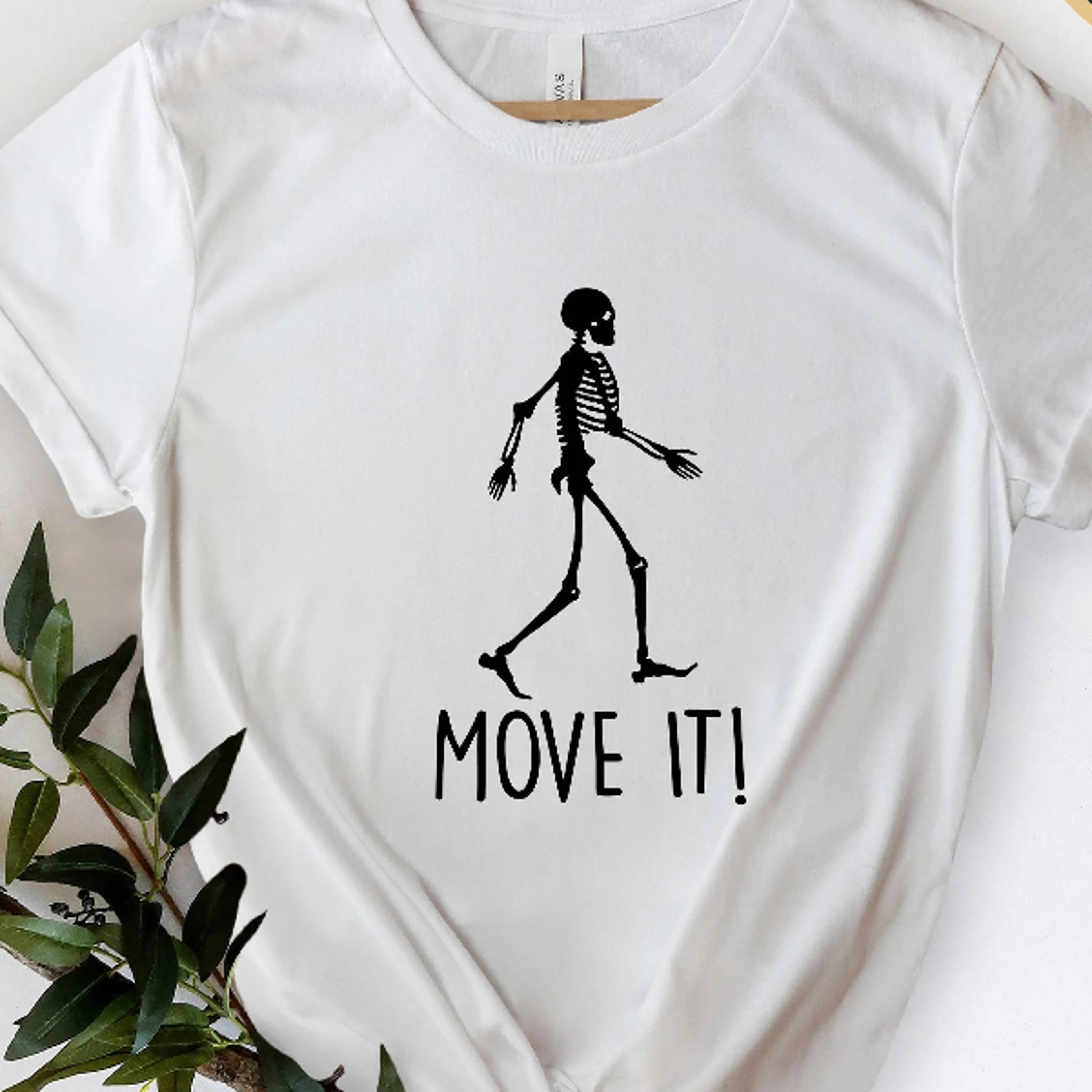 physical therapy shirt skeleton "move it!" exercise tee, pt graphic t-shirt