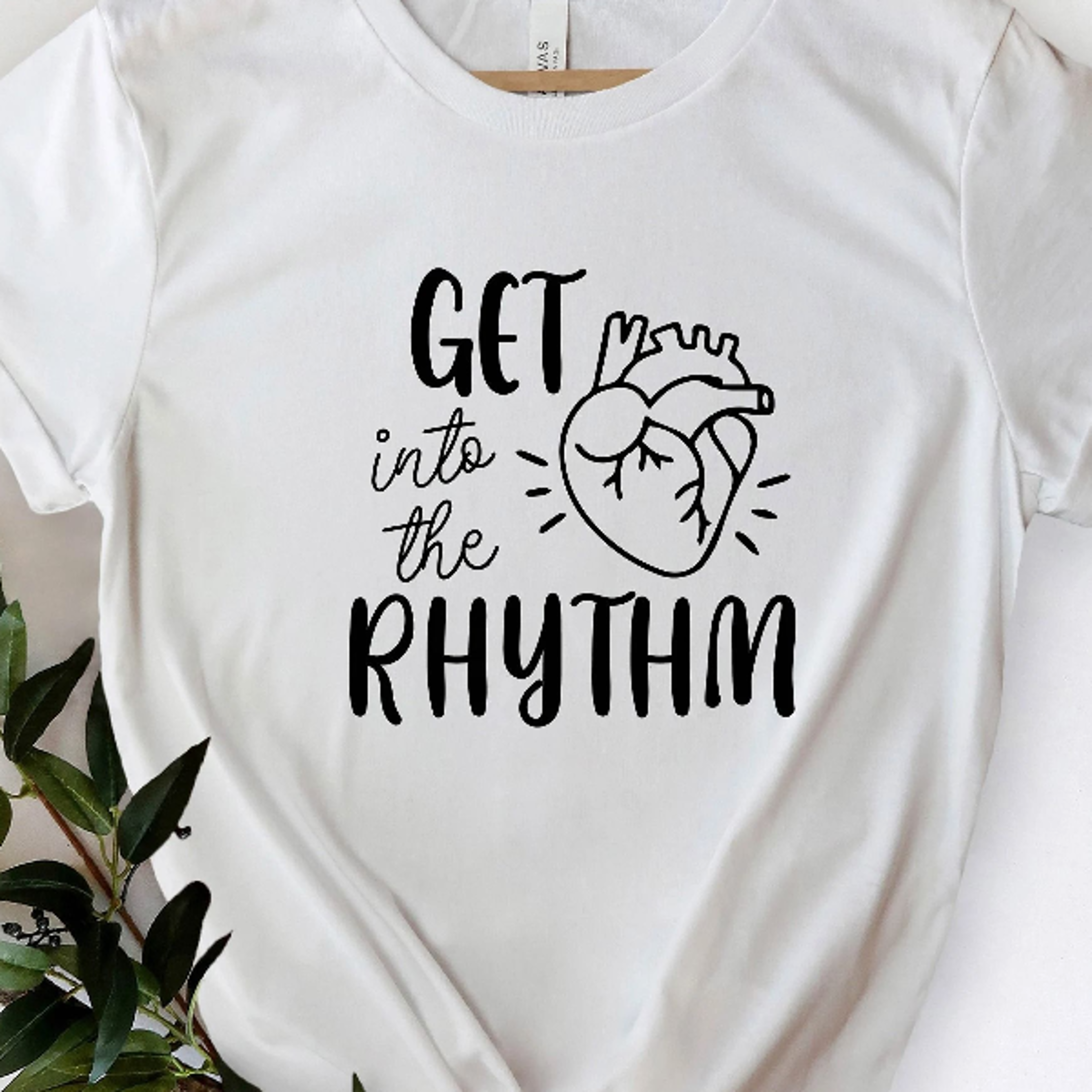 get into the rhythm shirt, cardiology ekg heart graphic tee