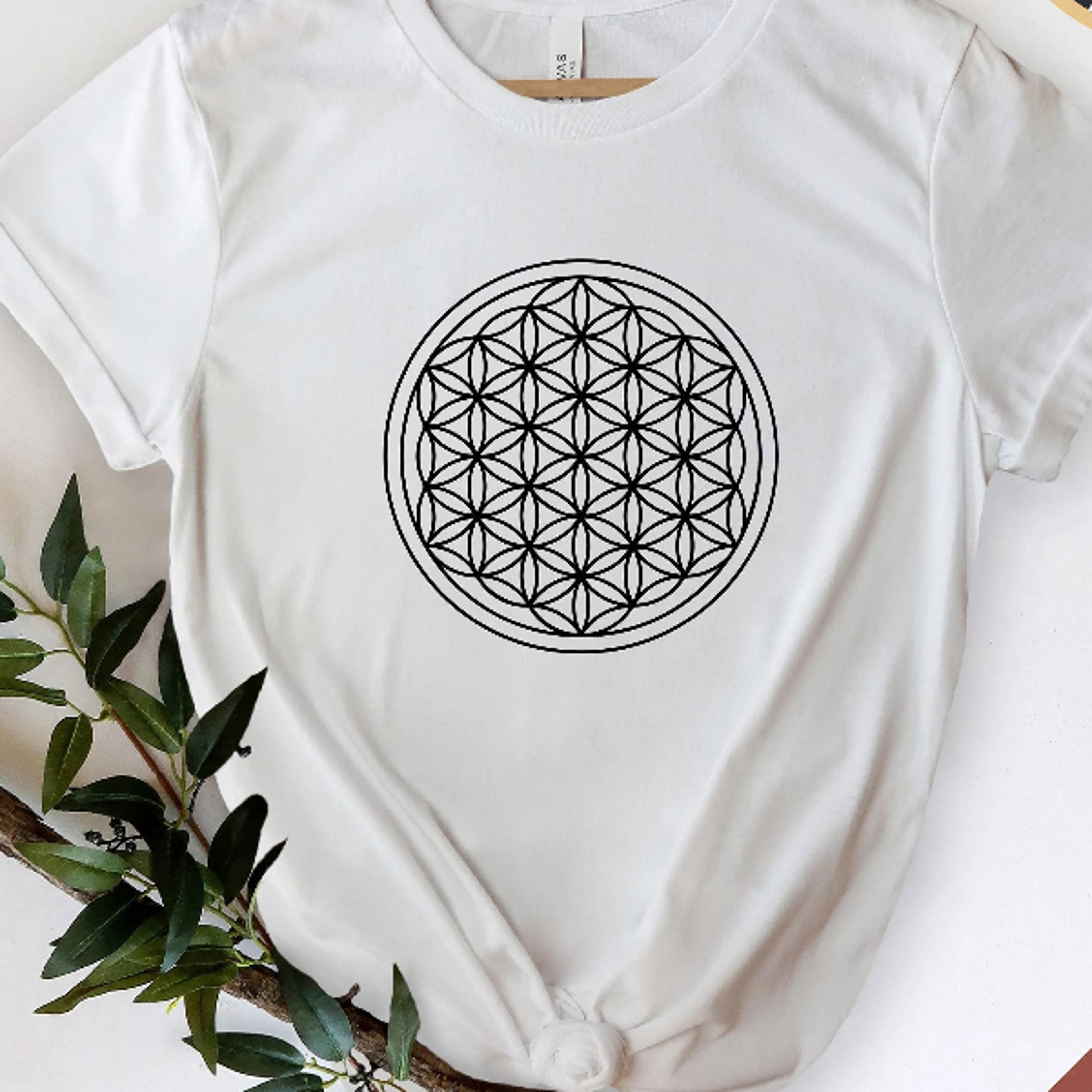 flower of life shirt, spiritual yoga graphic tee, sacred geometry t-shirt
