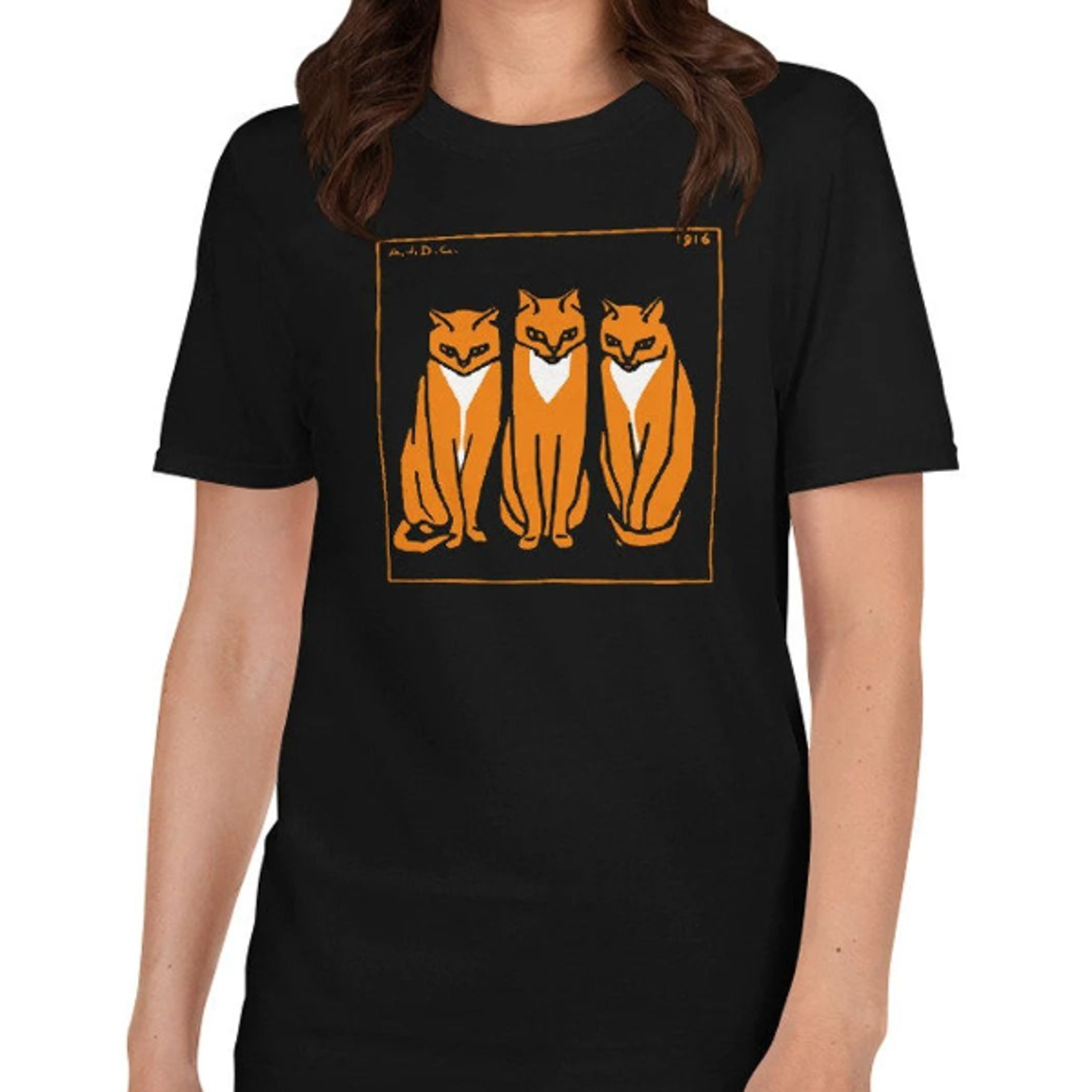 three cats by julie de graag unisex t-shirt