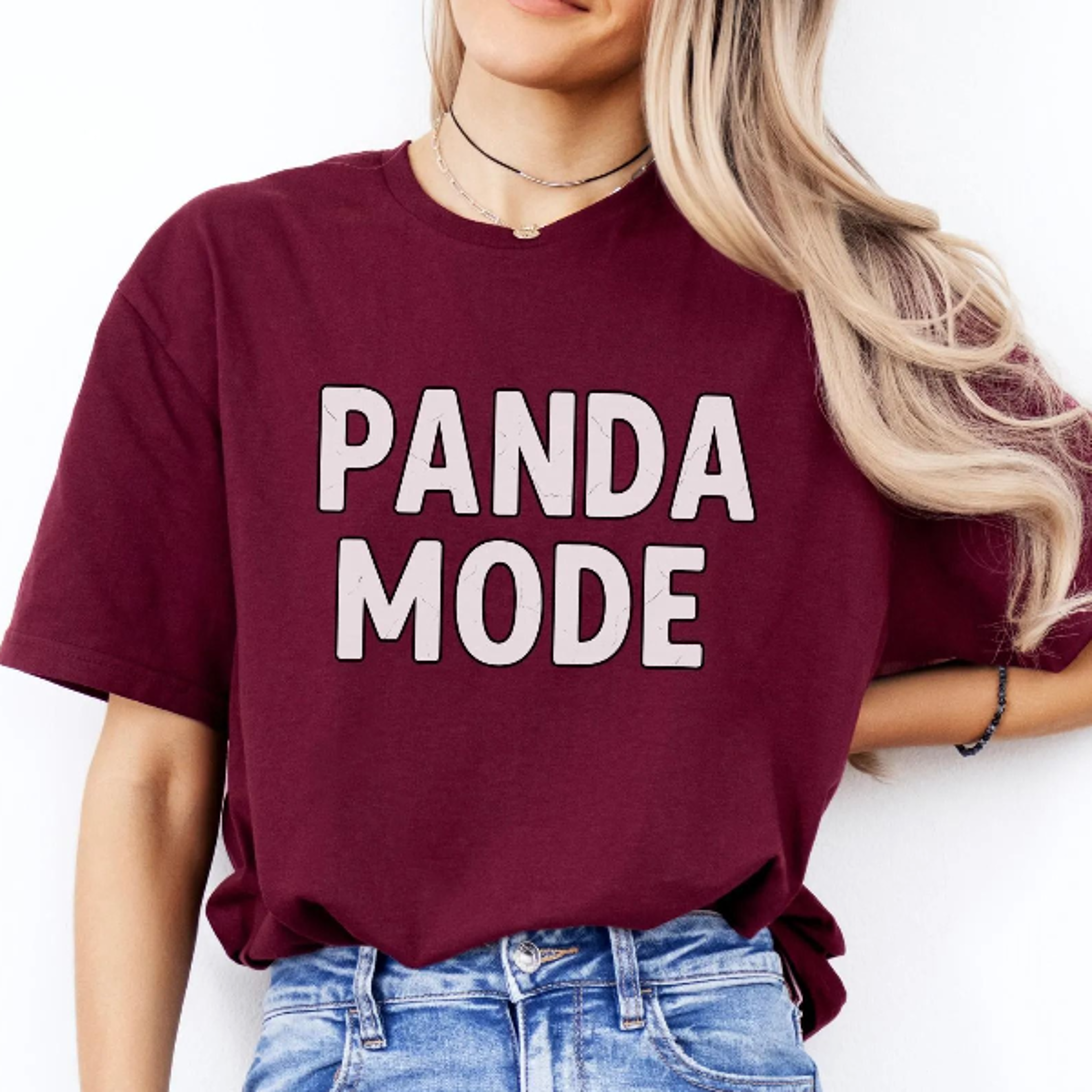 on panda mode t-shirt, funny lazy panda gift, cute animal lover graphic tee, chill mood humor tee