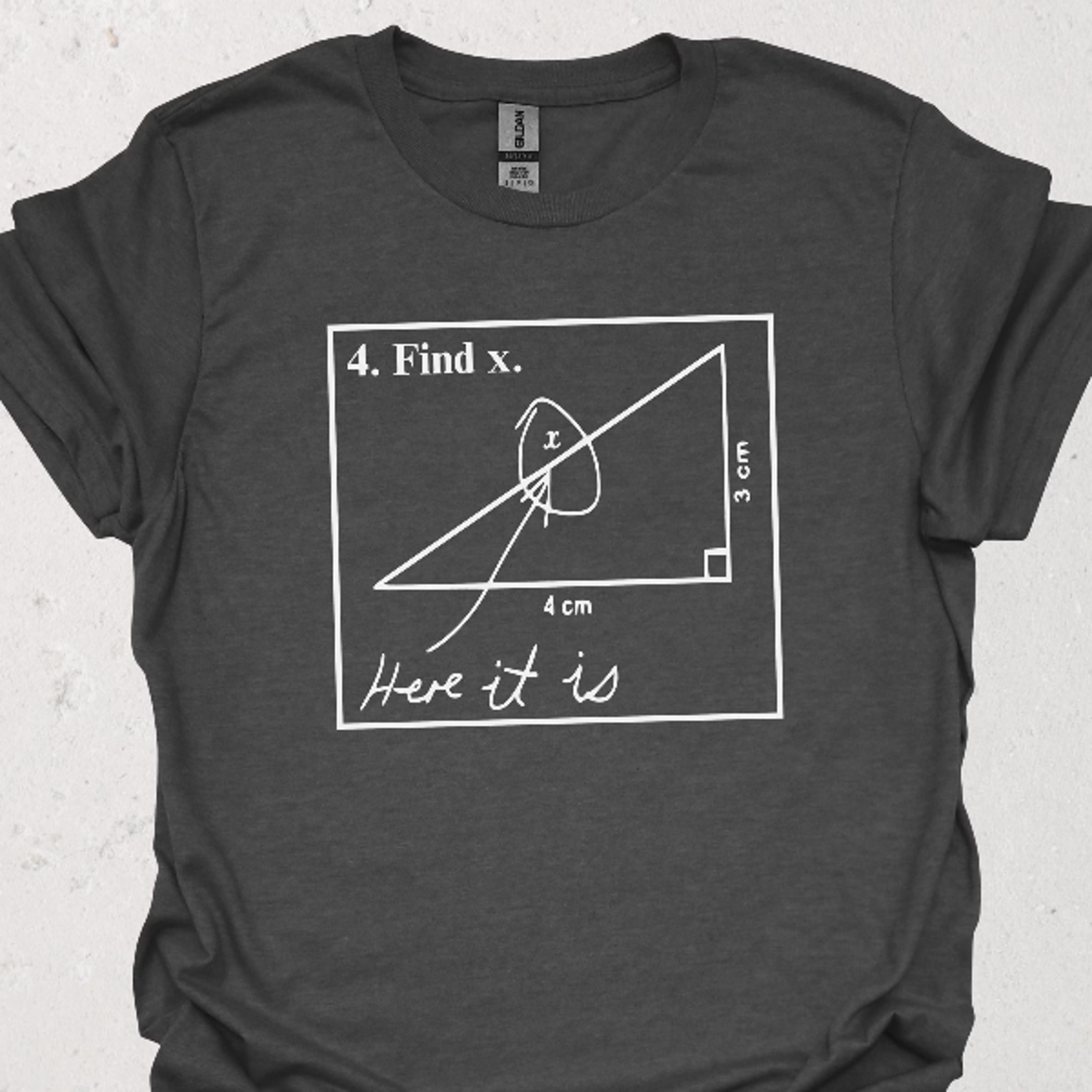 funny math t-shirt | find x science humor geek shirt | nerdy geometry gift idea | math nerd teacher tee for students, en
