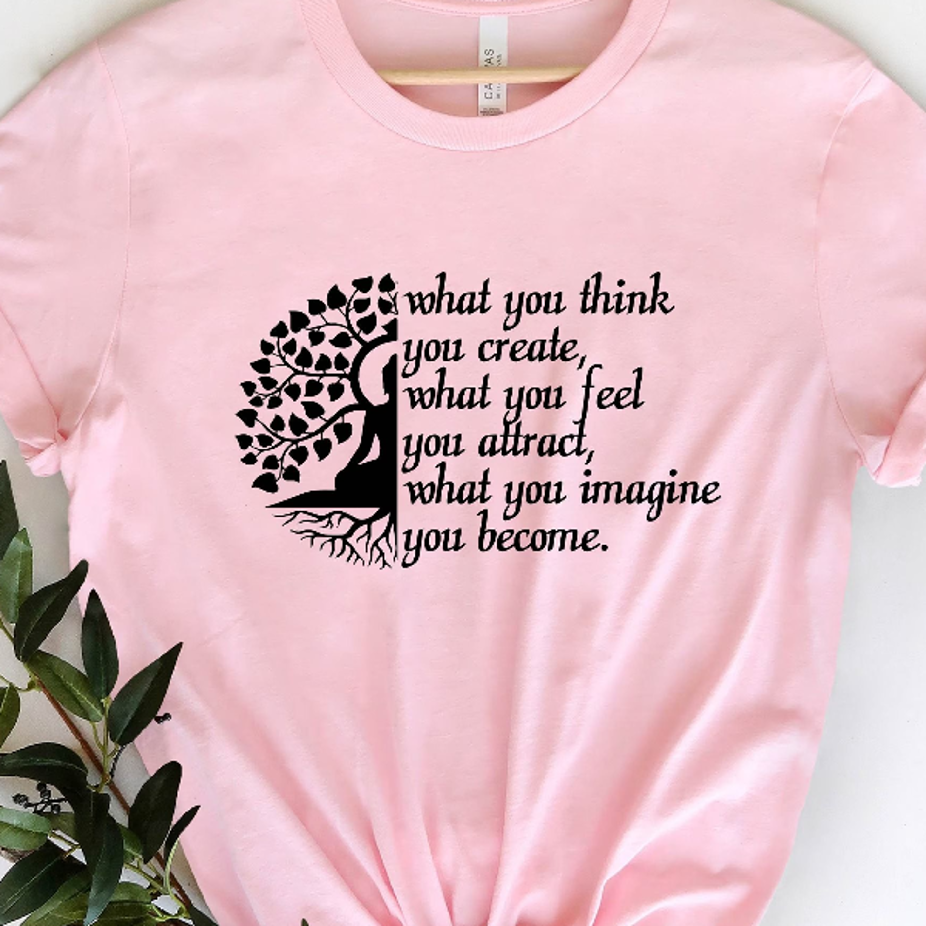 buddha yoga shirt, what you think you create tee, spiritual meditation graphic t-shirt