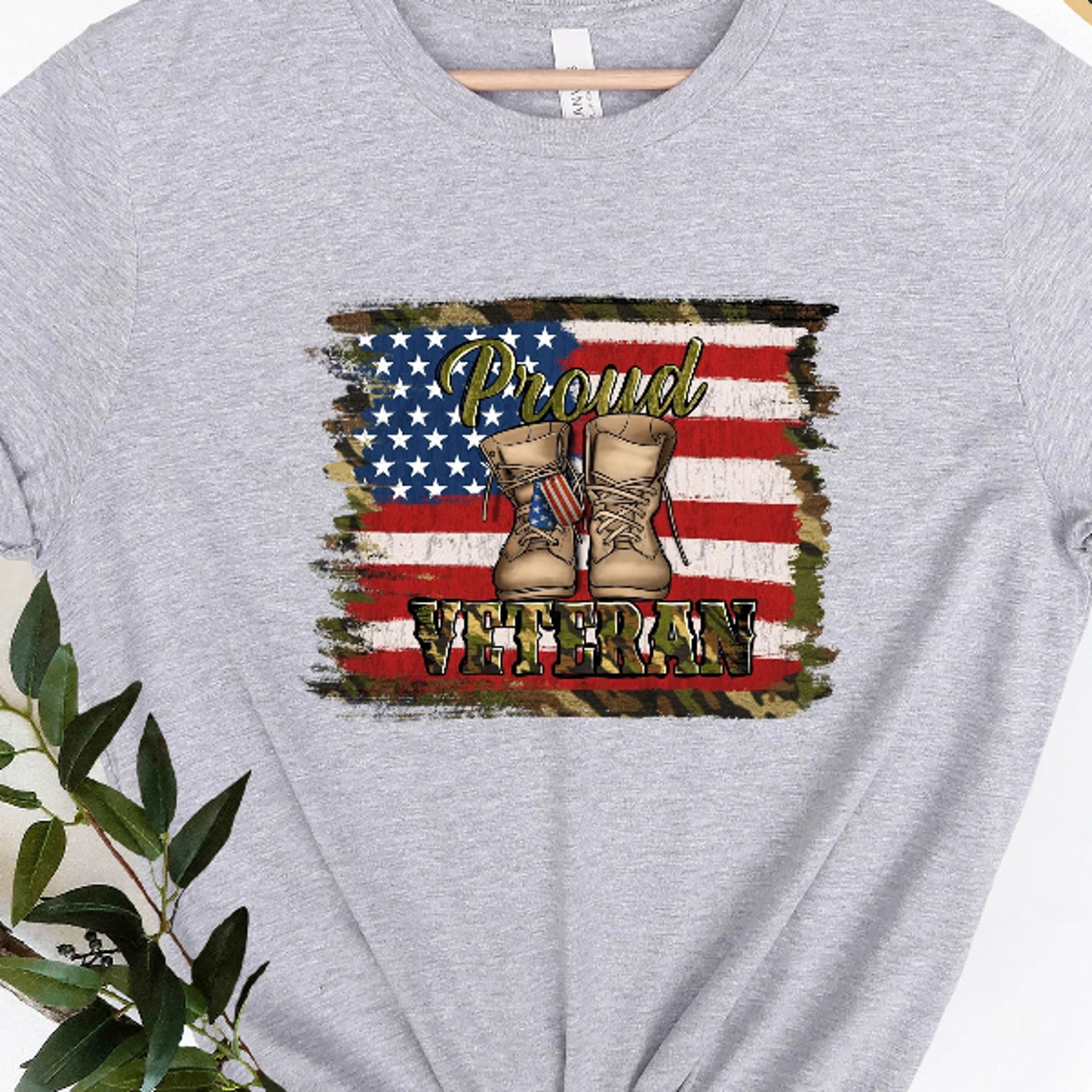proud veteran t-shirt american flag army boots graphic tee