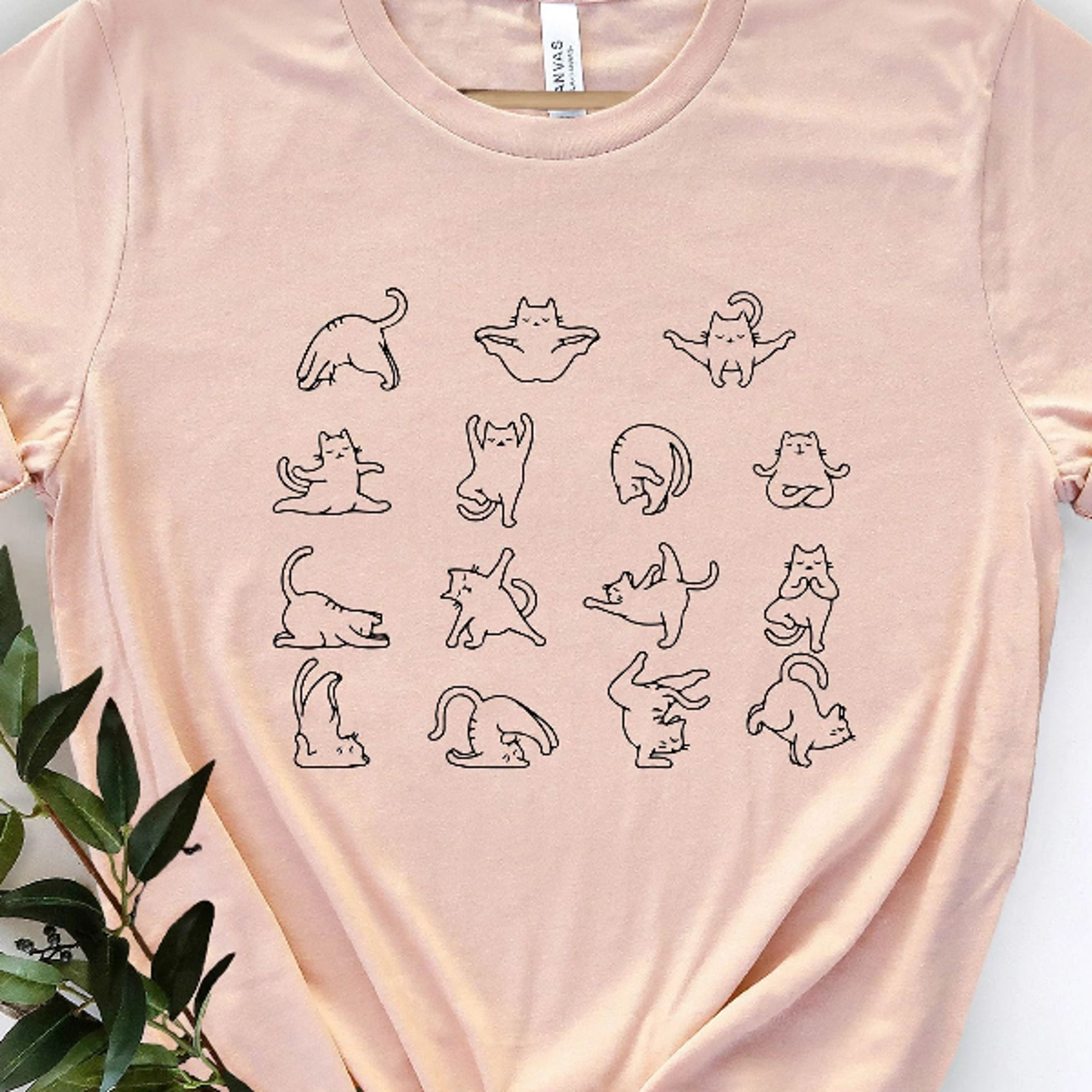 cat yoga t-shirt, funny meditation namaste tee, cute yoga cat graphic shirt