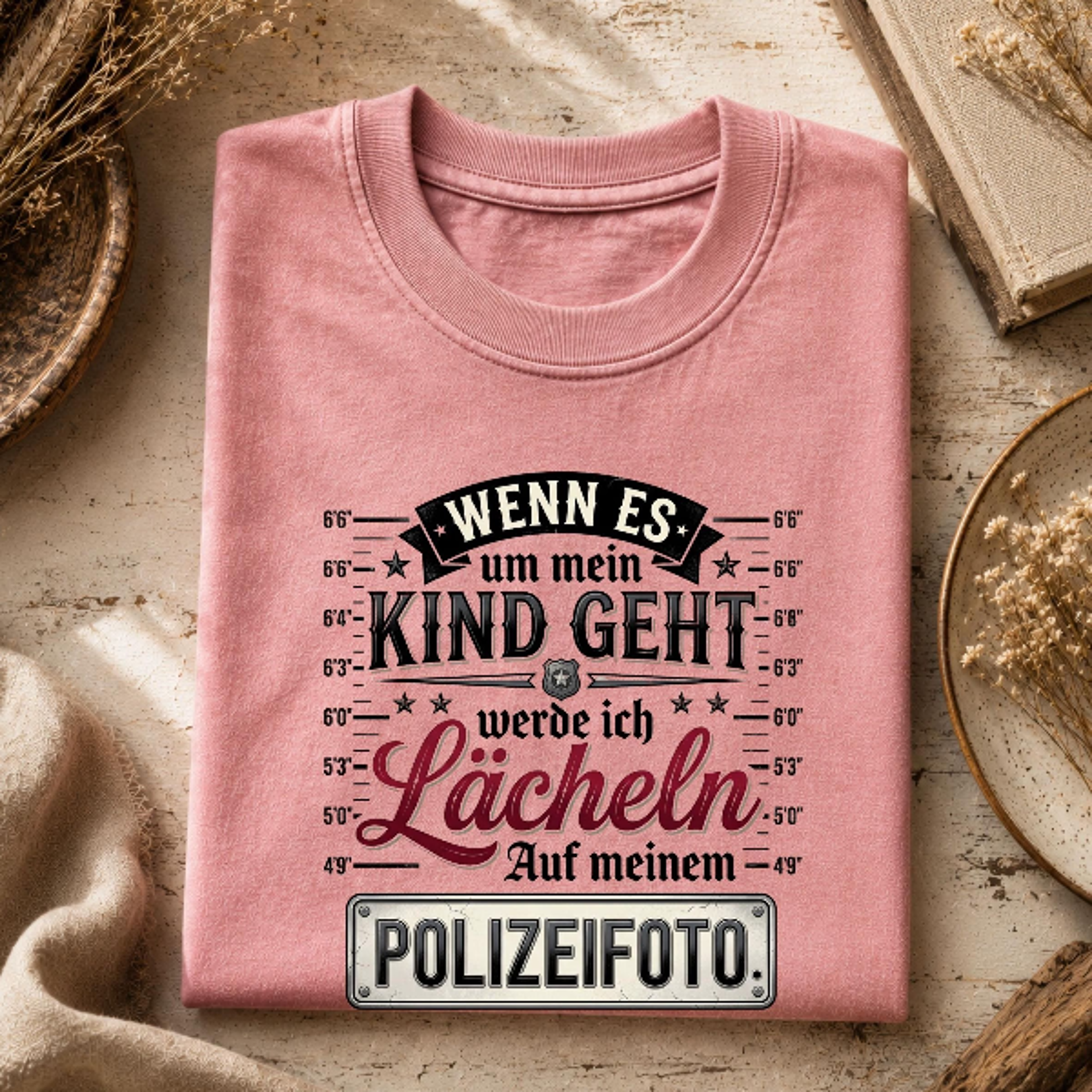 wenn es um mein kind geht shirt, lustiges eltern t-shirt, polizei-foto spruch, unisex baumwolle, geschenk mama papa, s-3