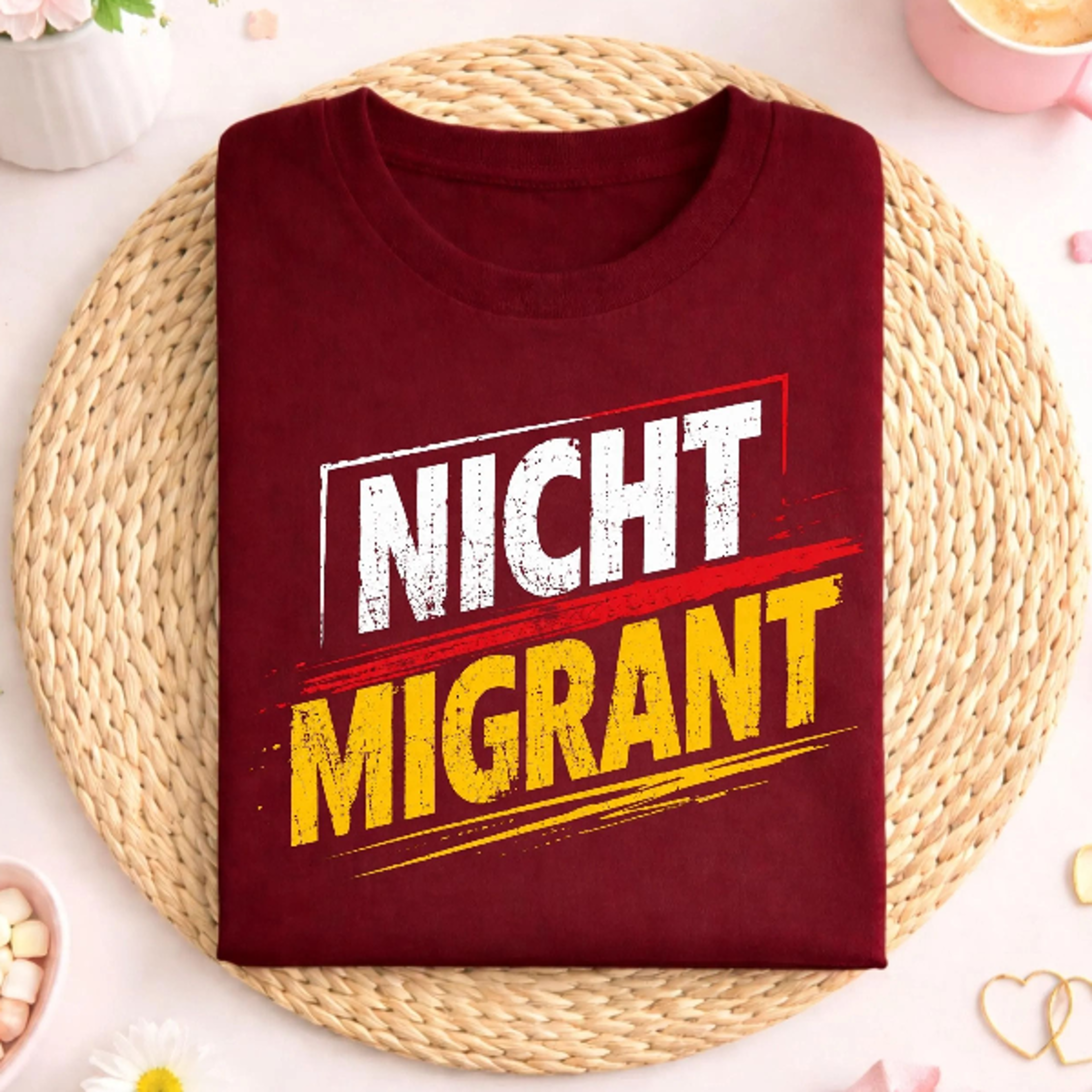 nicht migrant shirt, deutscher statement spruch, typografie t shirt, provokantes statement, deutsche grafik, geschenk id