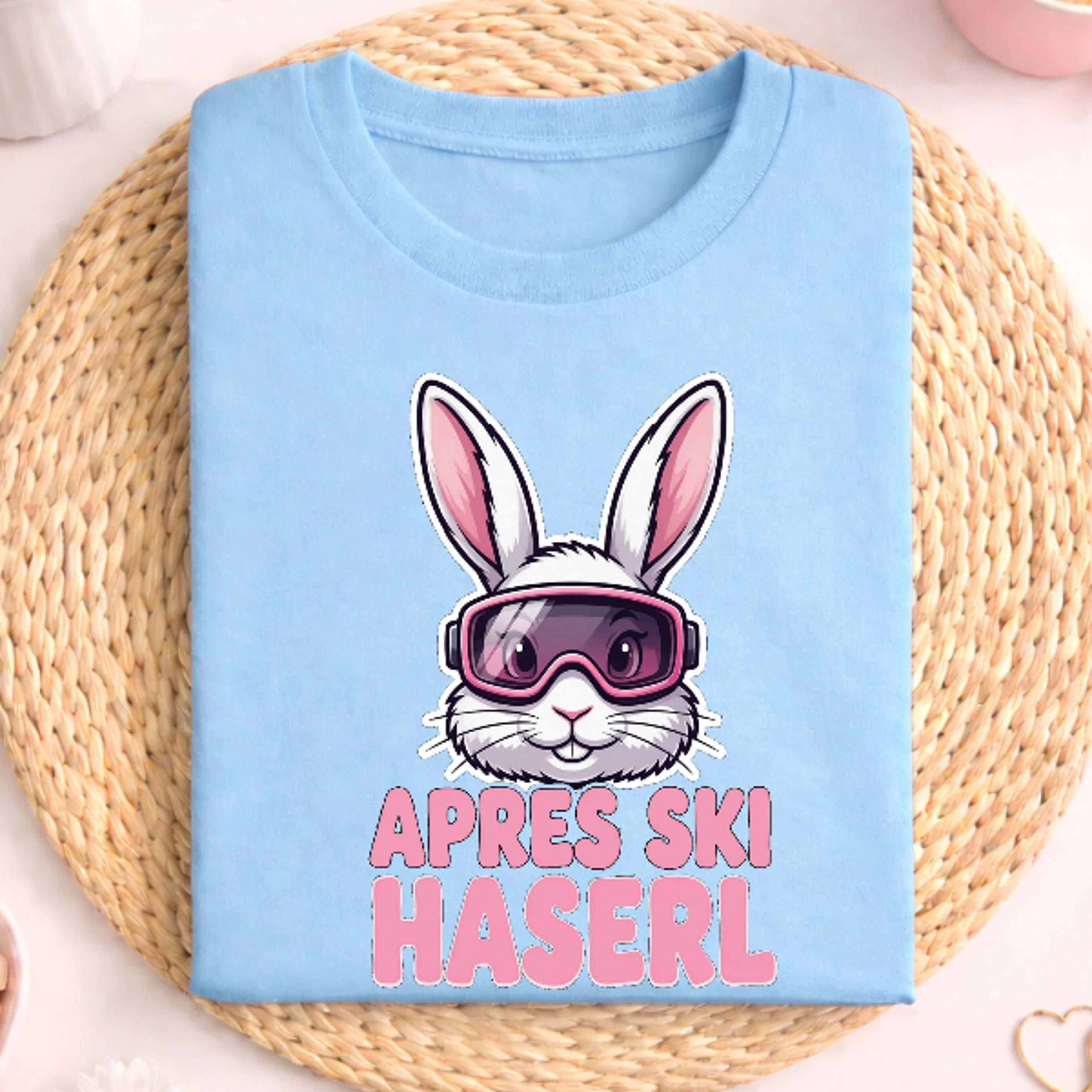 apres ski haserl shirt, lustiger hase mit skibrille, winter party humor motiv, huttengaudi spa design, geschenk idee sk