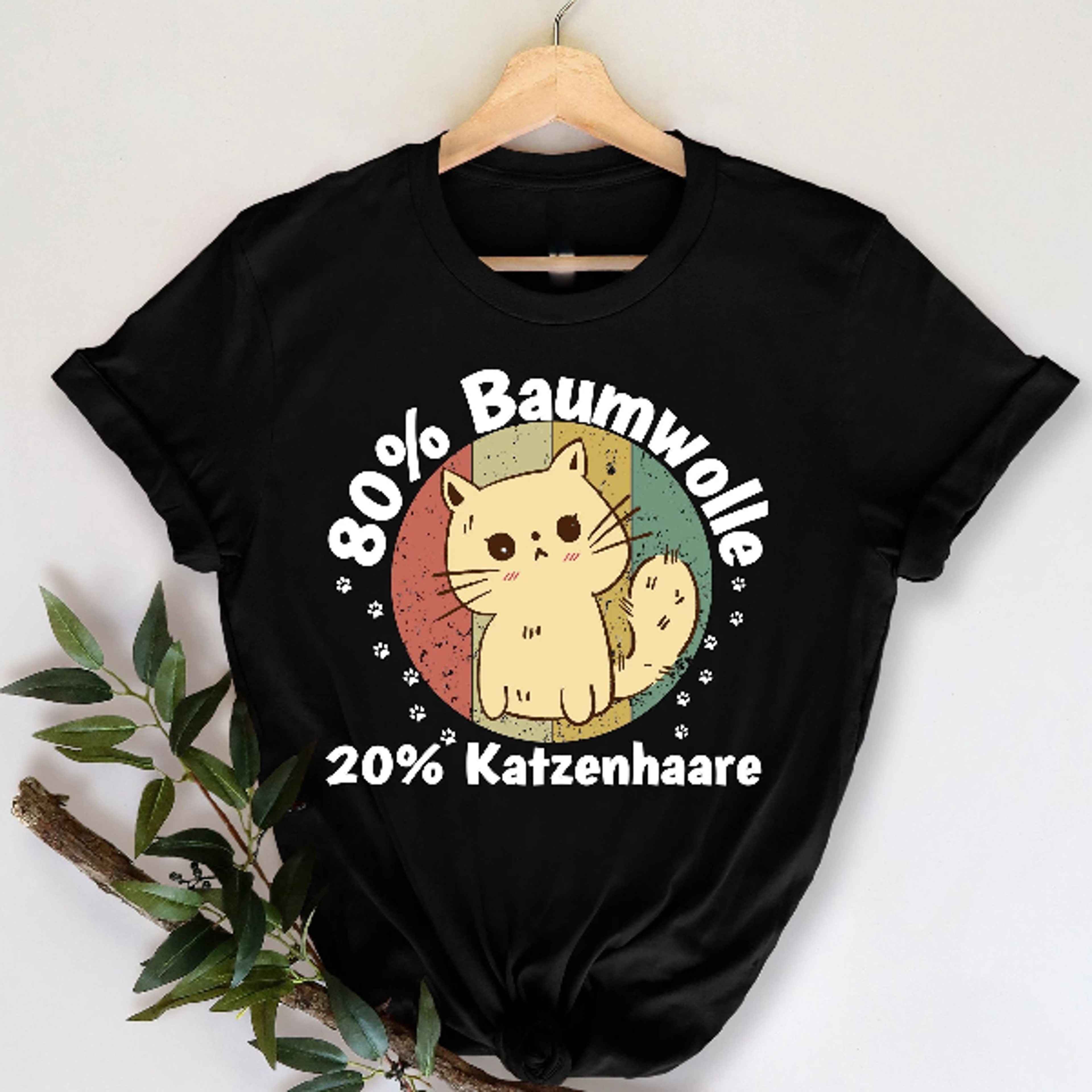 80 baumwolle 20 katzenhaare t-shirt, sue lustige, katze aufschrift, katzenliebhaber, geschenk fur katzenliebhaber, lust