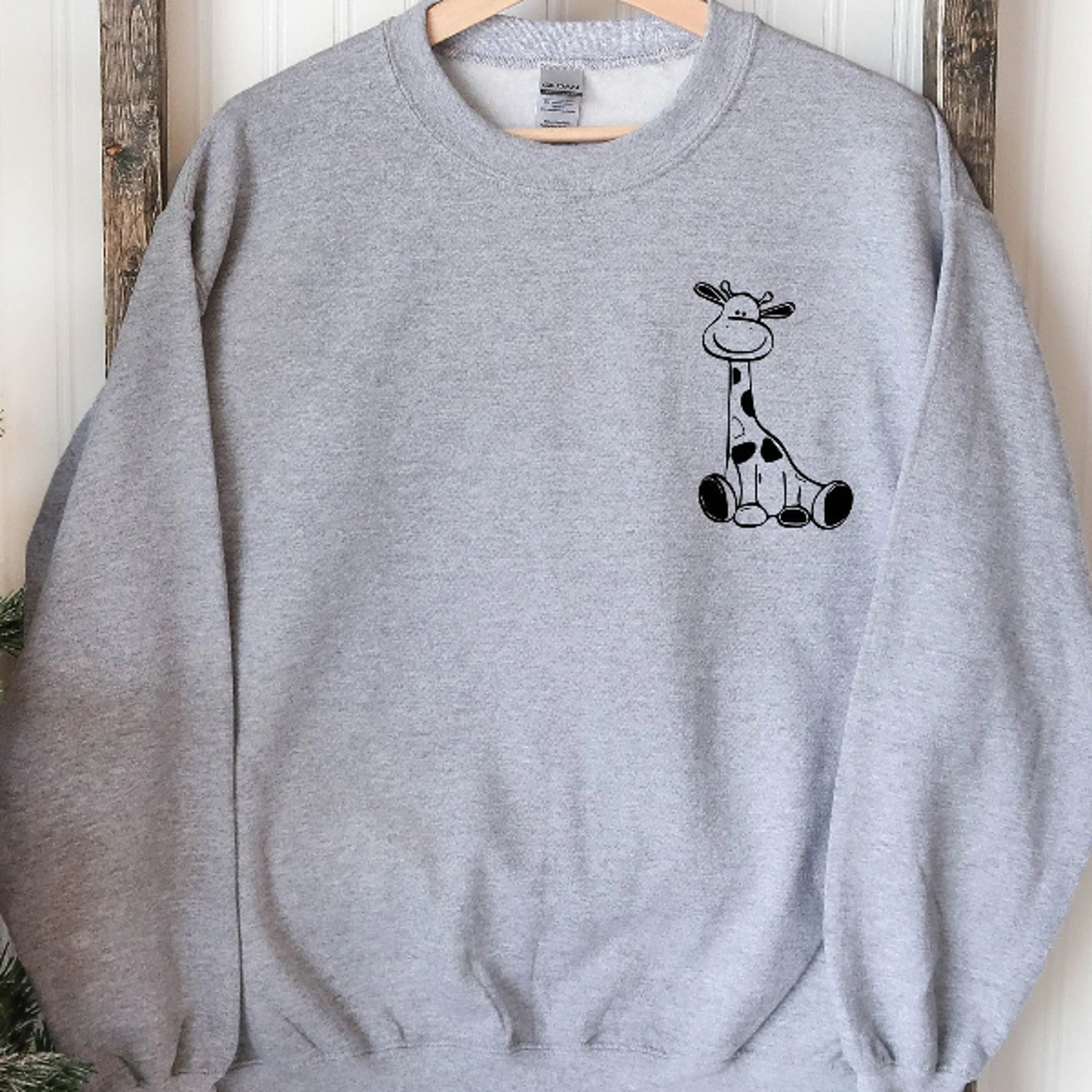 funny giraffe sweatshirt, cute giraffe shirt, animal lover crewneck
