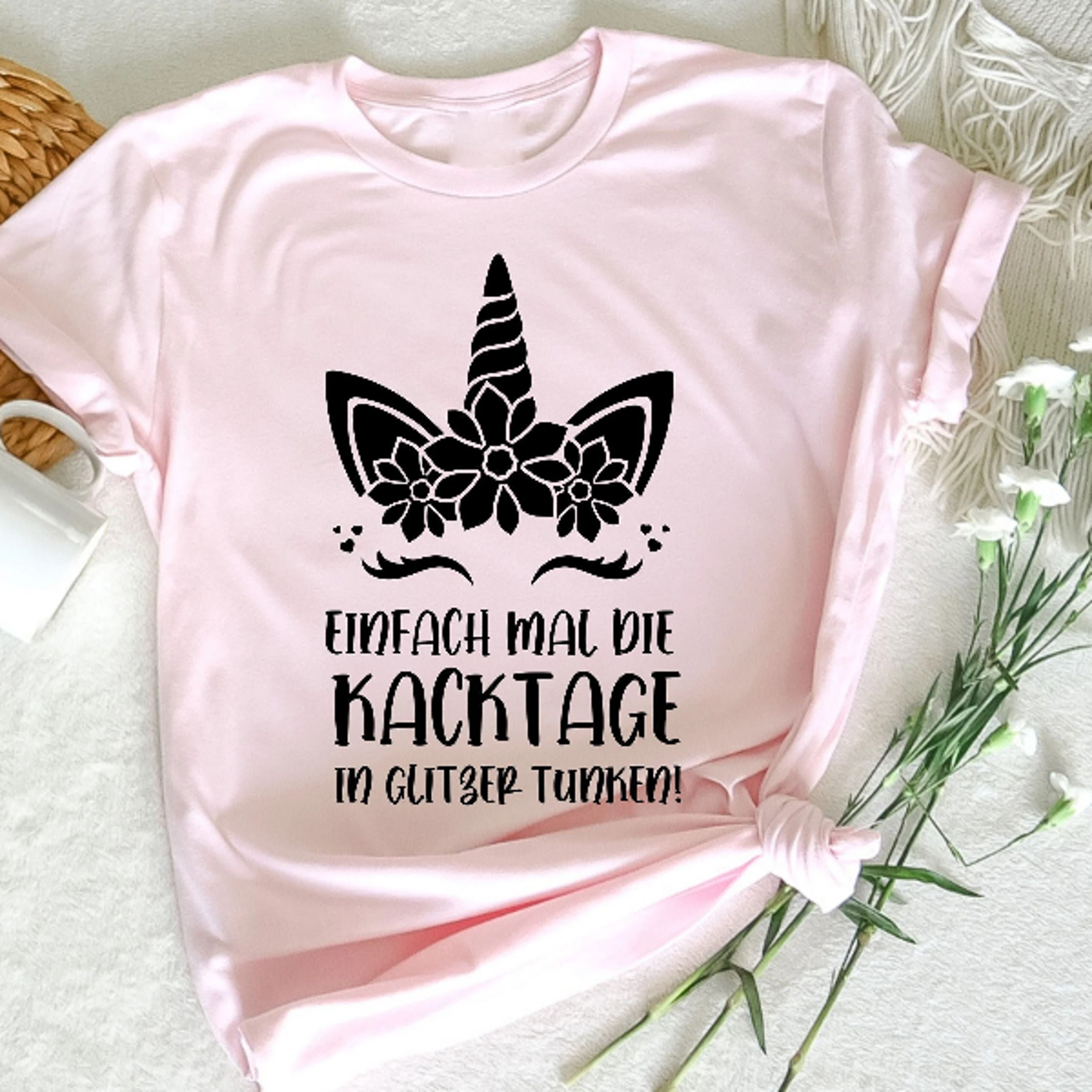 einfach mal die kacktage in glitzer tunken, einhorn t-shirt, einhorn t-shirt, lustige shirts fur madchen, einhorn thema