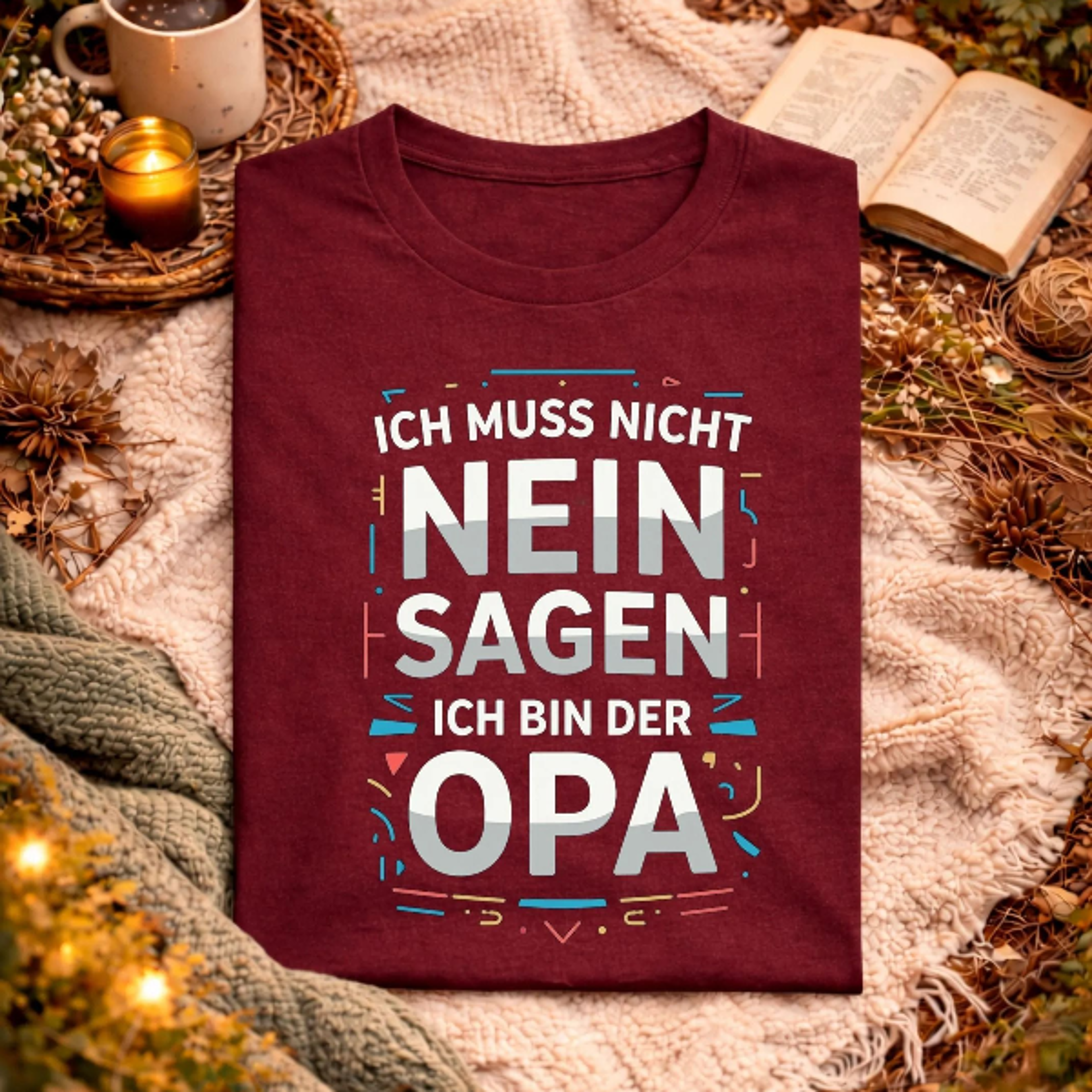 ich muss nich nein opa spruch lustig, opa geburtstag geschenk idee, humorvolles opa motiv, grovater aussage design, lus