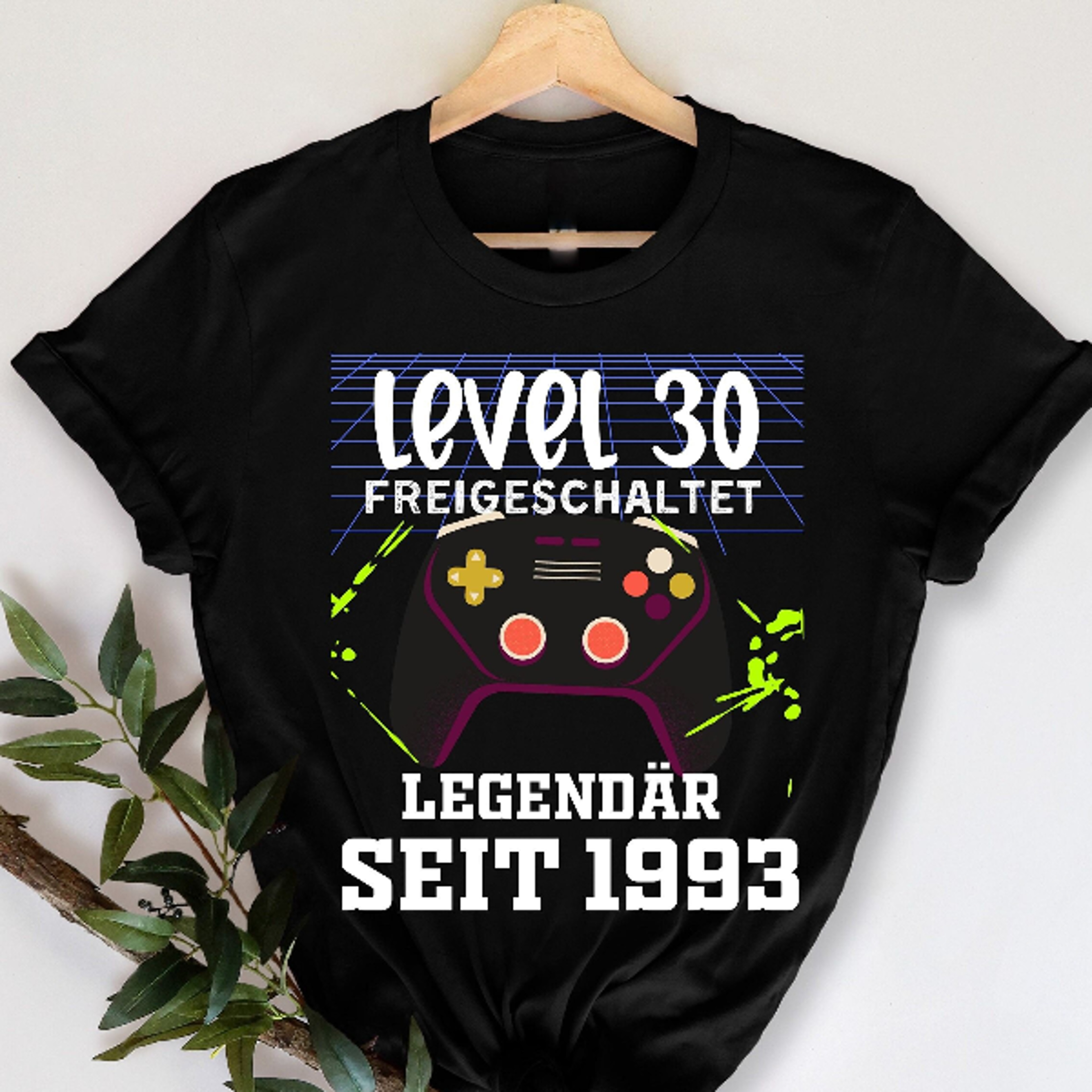 30. geburtstag mann frau, 30 jahre 1993, deko lustig geschenk t-shirt, t-shirt fur spieler, , lustige spiele , spieleabe