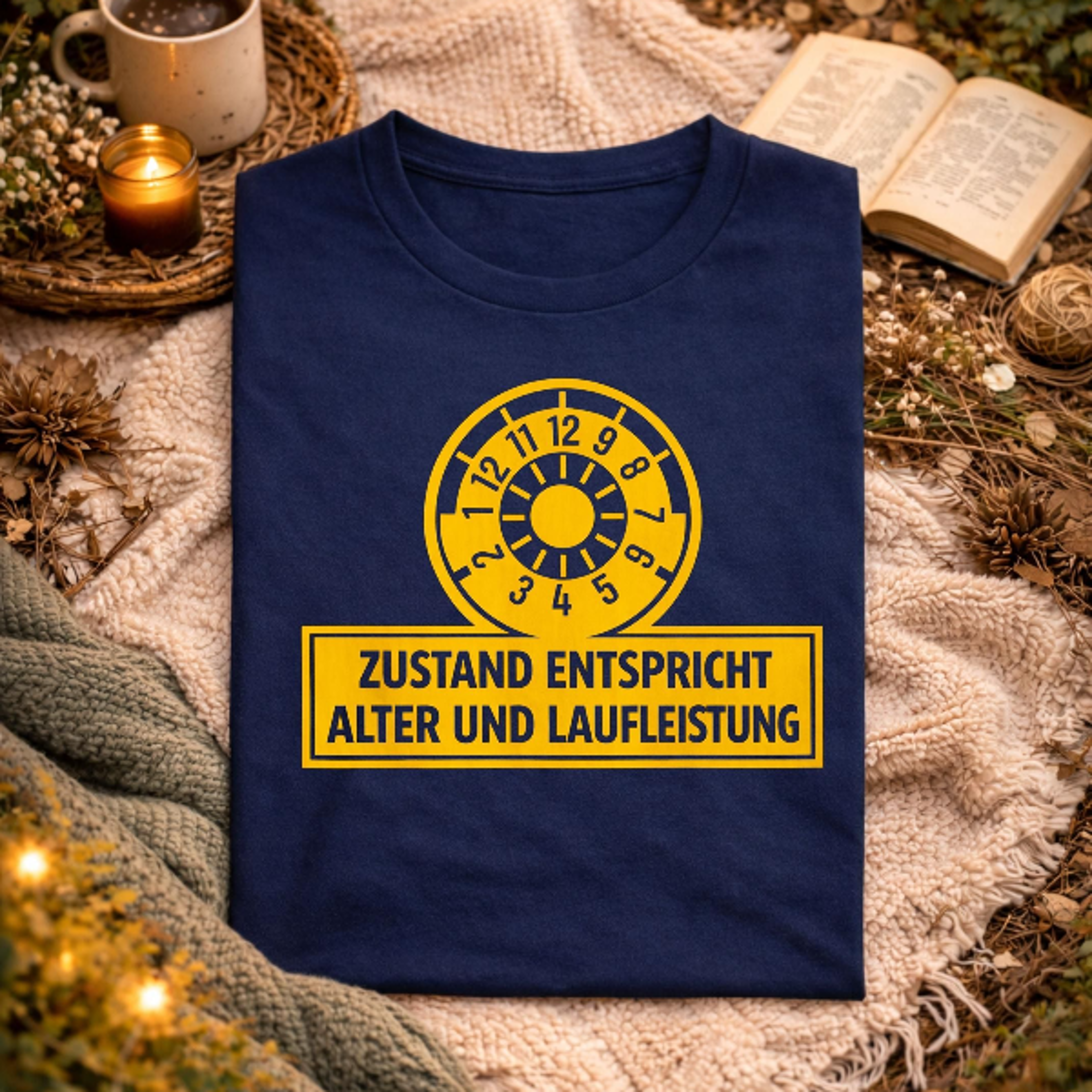 zustand entspricht alter und laufleistung – lustiger spruch shirt mit humor, fun statement tee fur manner und frauen, be