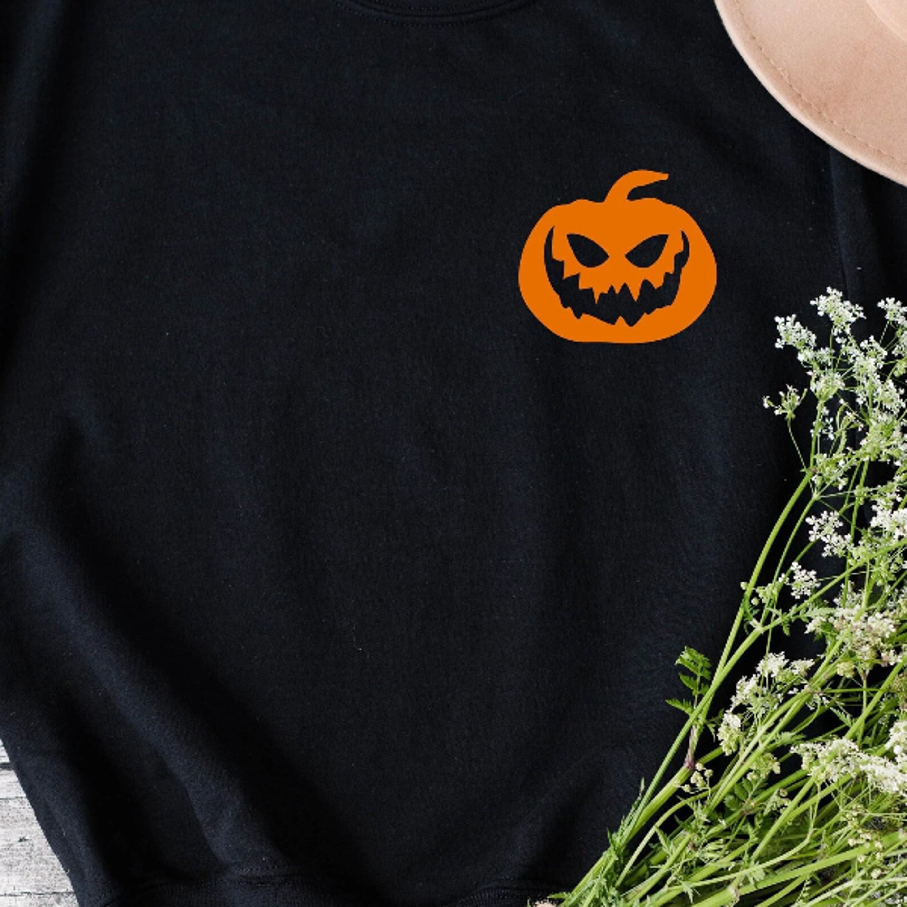 pocket pumpkin halloween sweatshirt, funny fall shirt, cozy autumn pullover