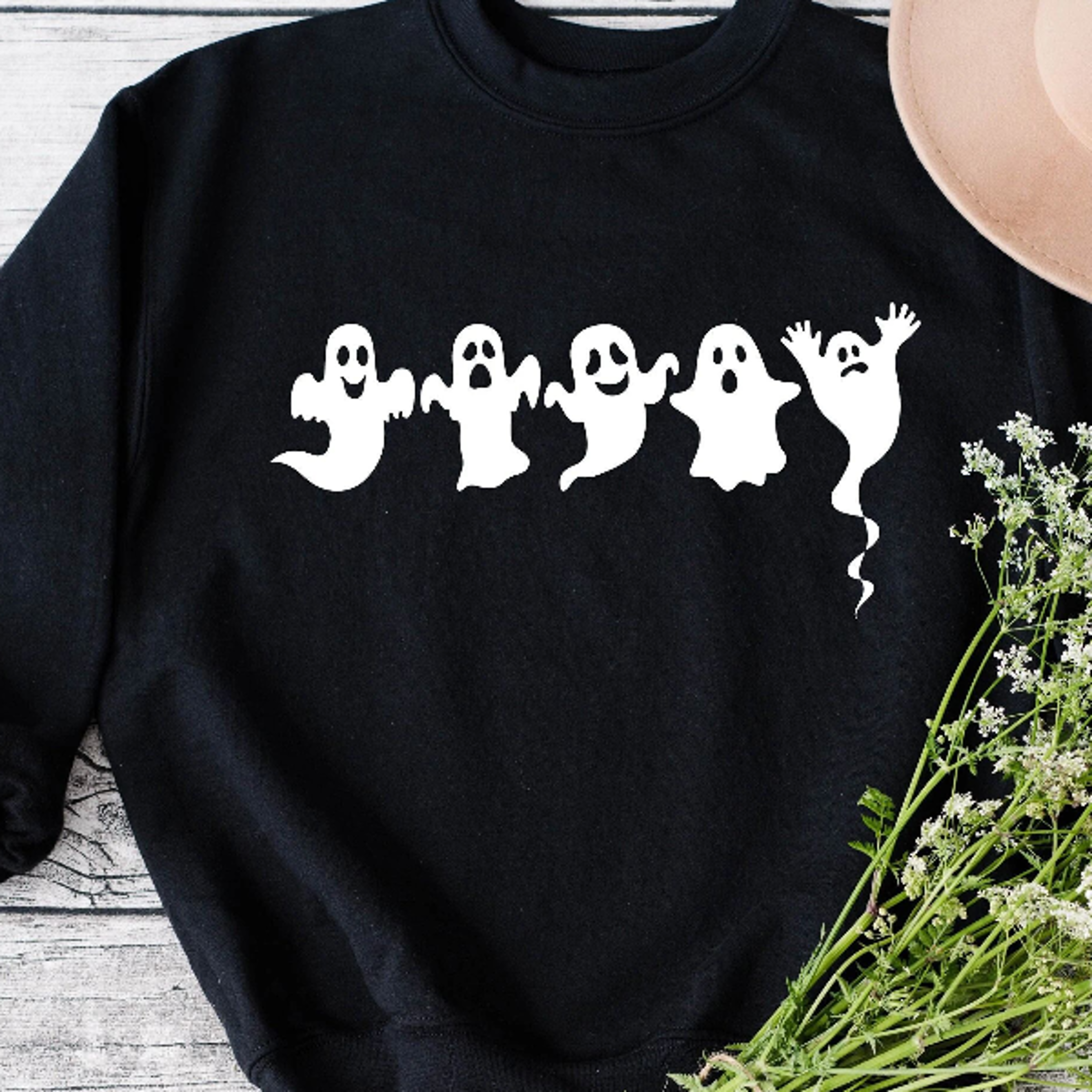 cute ghost sweatshirt, spooky halloween shirt, boo graphic tee