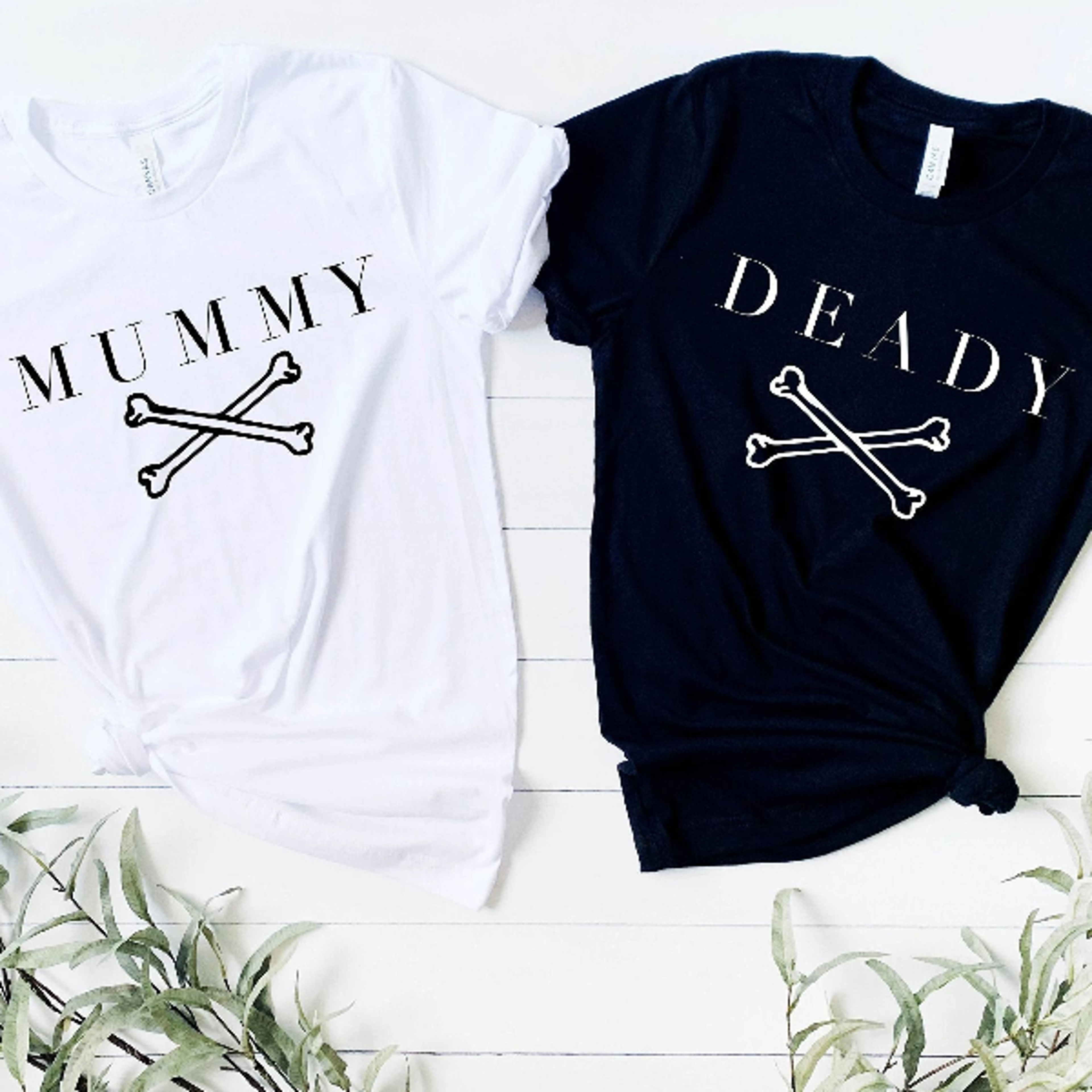 funny halloween couples shirt, deady and mummy matching set