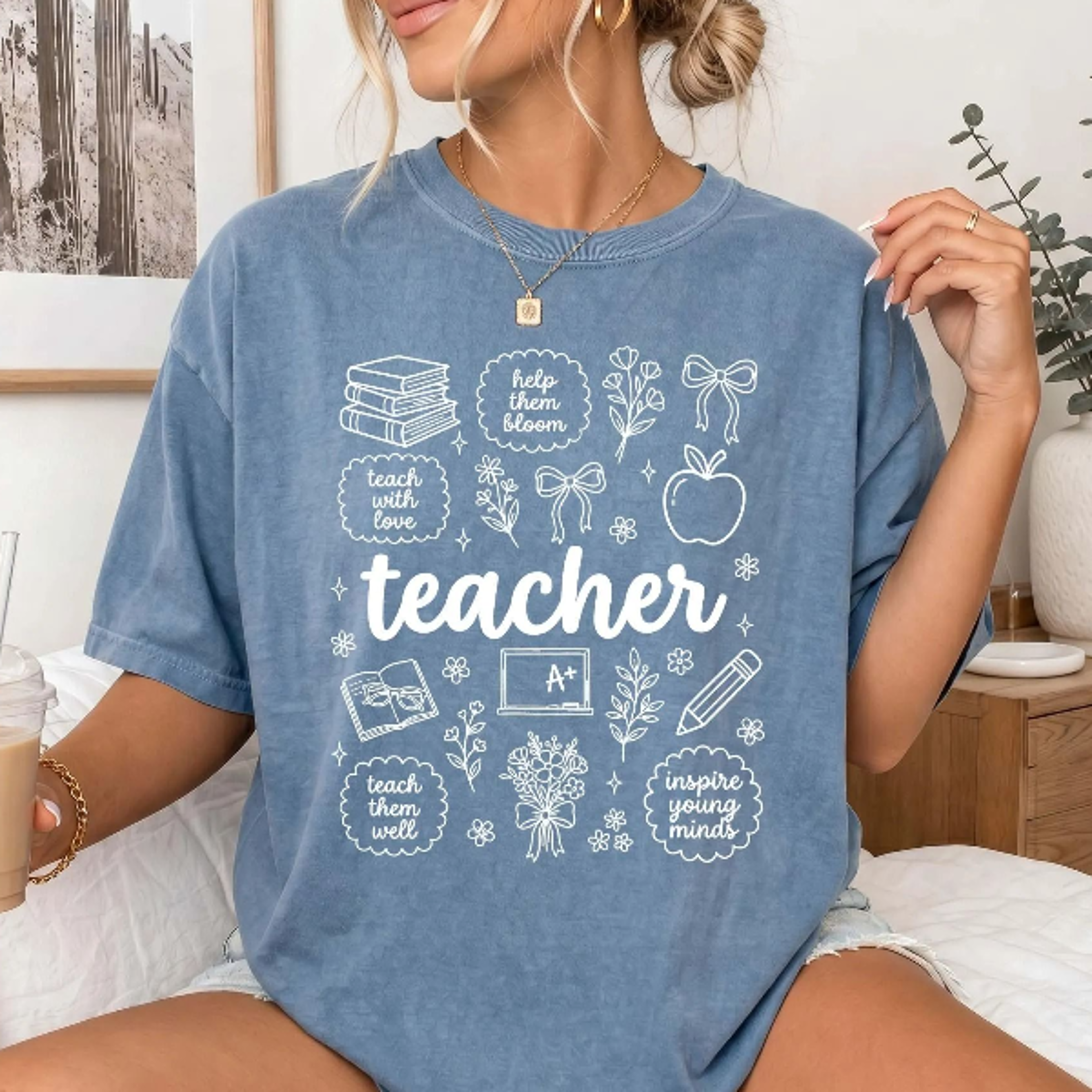 teacher doodle shirt, teacher sweatshirt, back to school crewneck, teacher appreciation gift this listing offers both ou