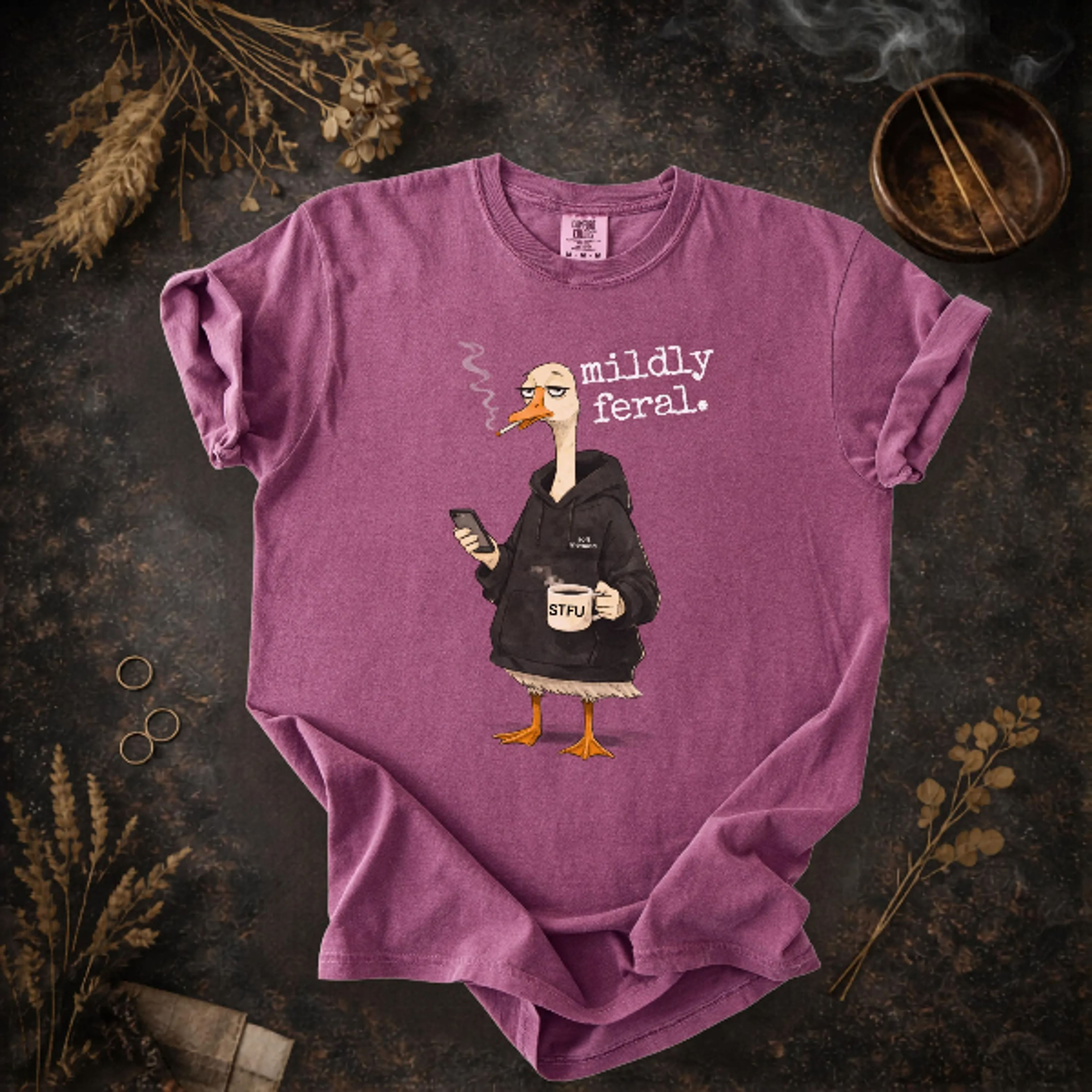 mildly feral shirt, goose meme graphic tee, funny dark humor shirt, tshirt jeremy