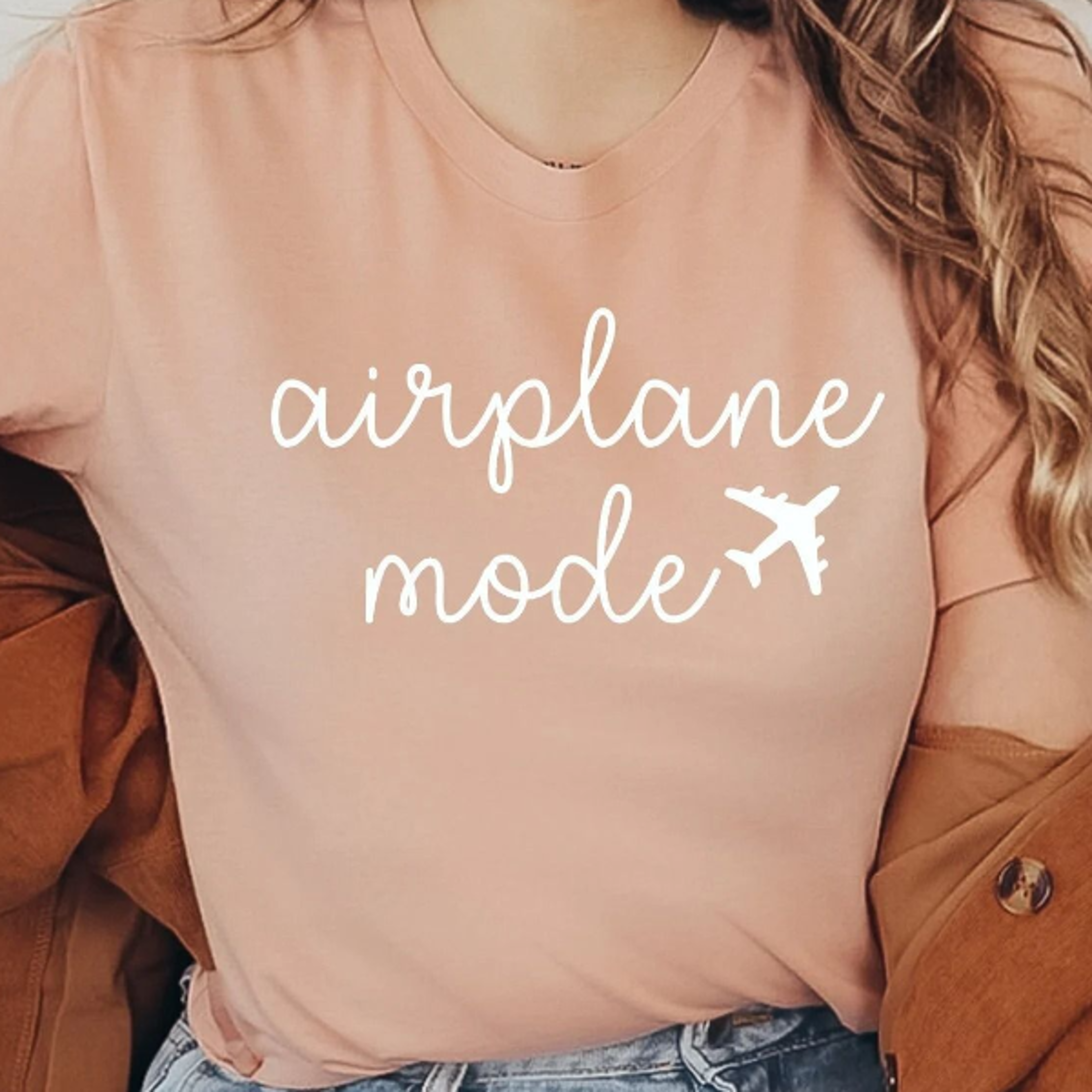 airplane mode shirt travel graphic tee soft cotton blend