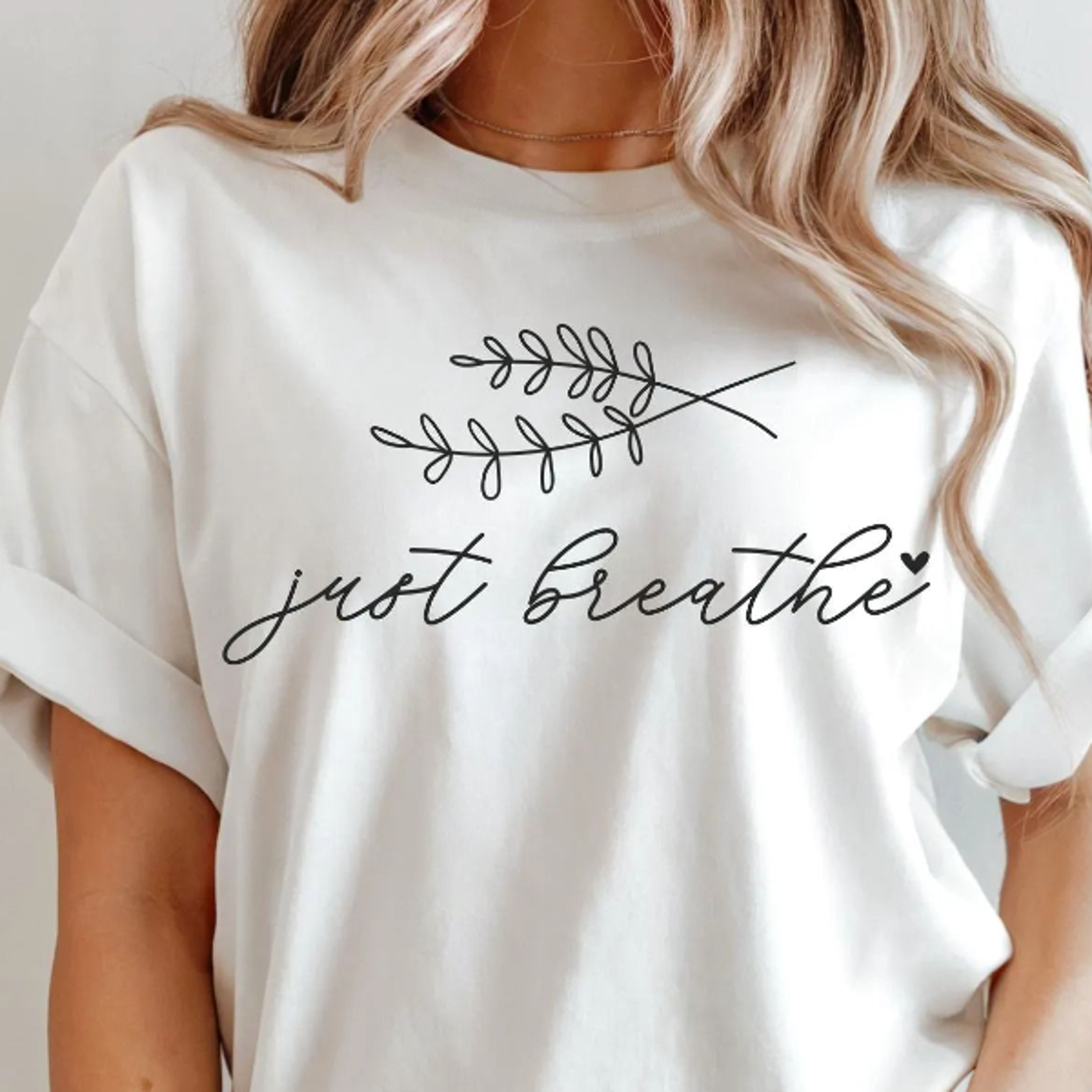 just breathe shirt botanical graphic tee bella canvas shirt wellness gift minimalist aesthetic tee yoga mindfulness top