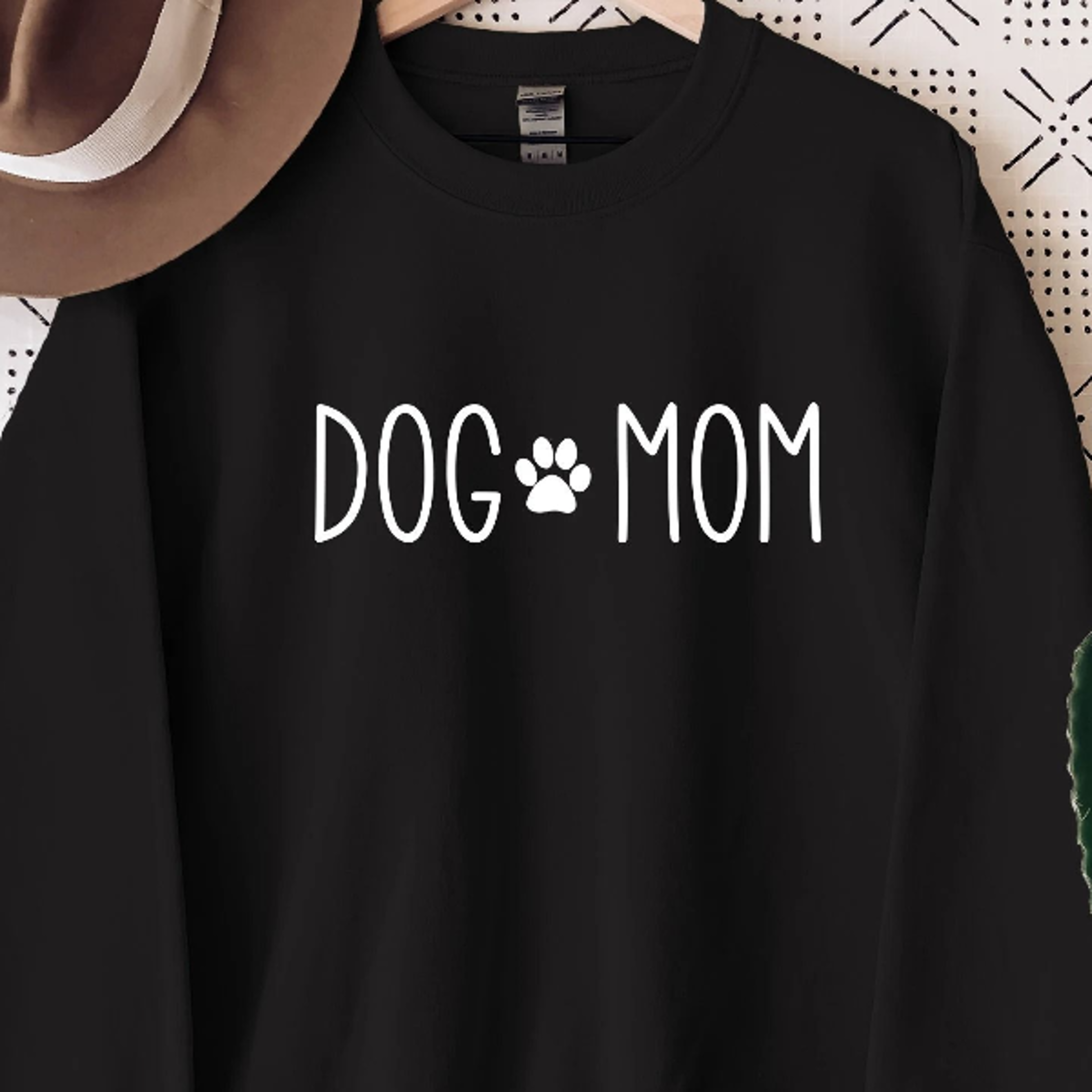 dog mom sweatshirt gildan fleece crewneck