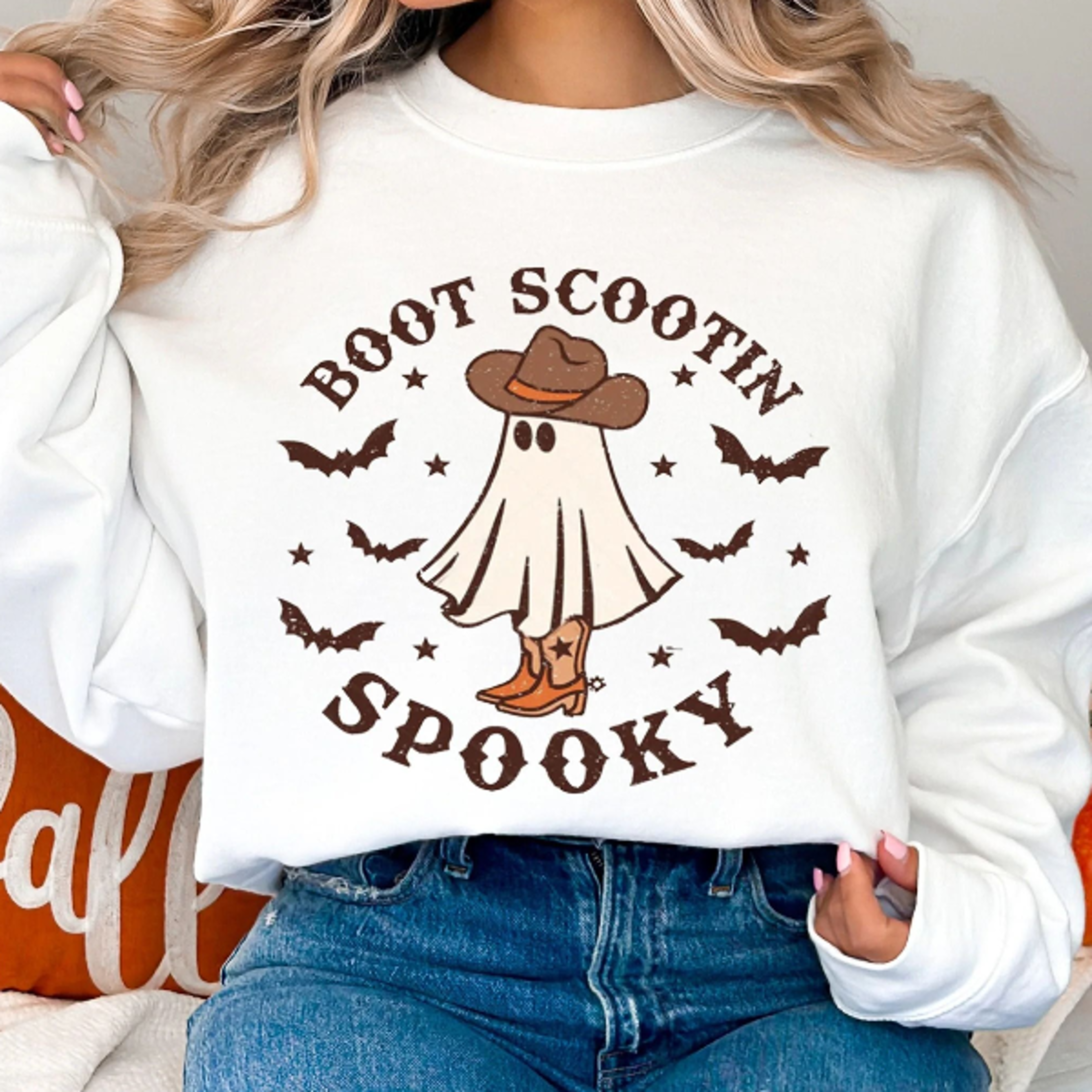 boot scootin spooky sweatshirt and hoodie cowboy ghost western halloween shirt