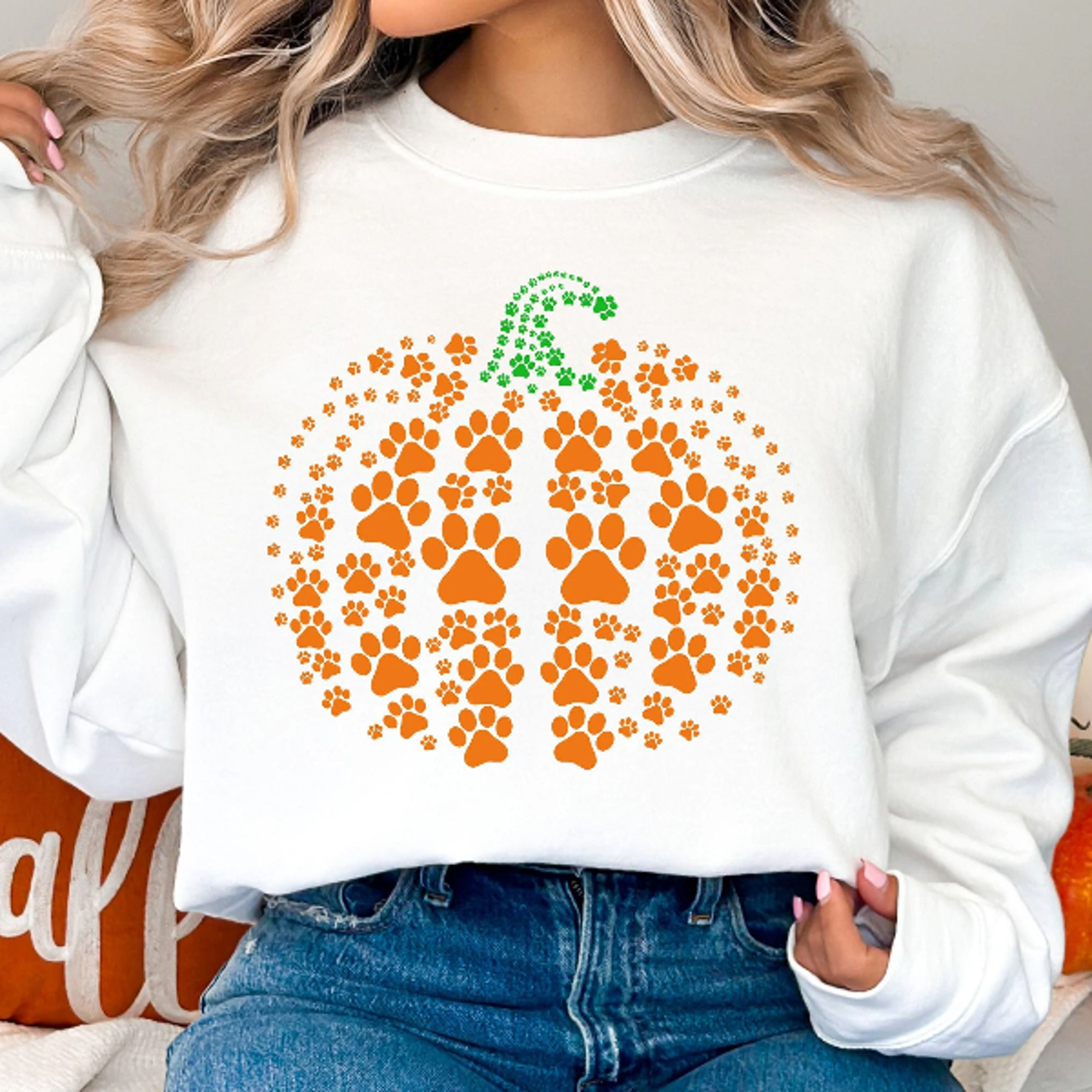 paw pumpkin shirt dog halloween shirt retro pumpkin sweatshirt